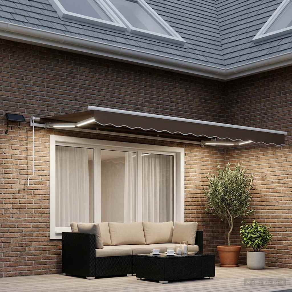 Povlačivi tende Sivosmeđa 300 x 250 cm Tkanina i Aluminij
