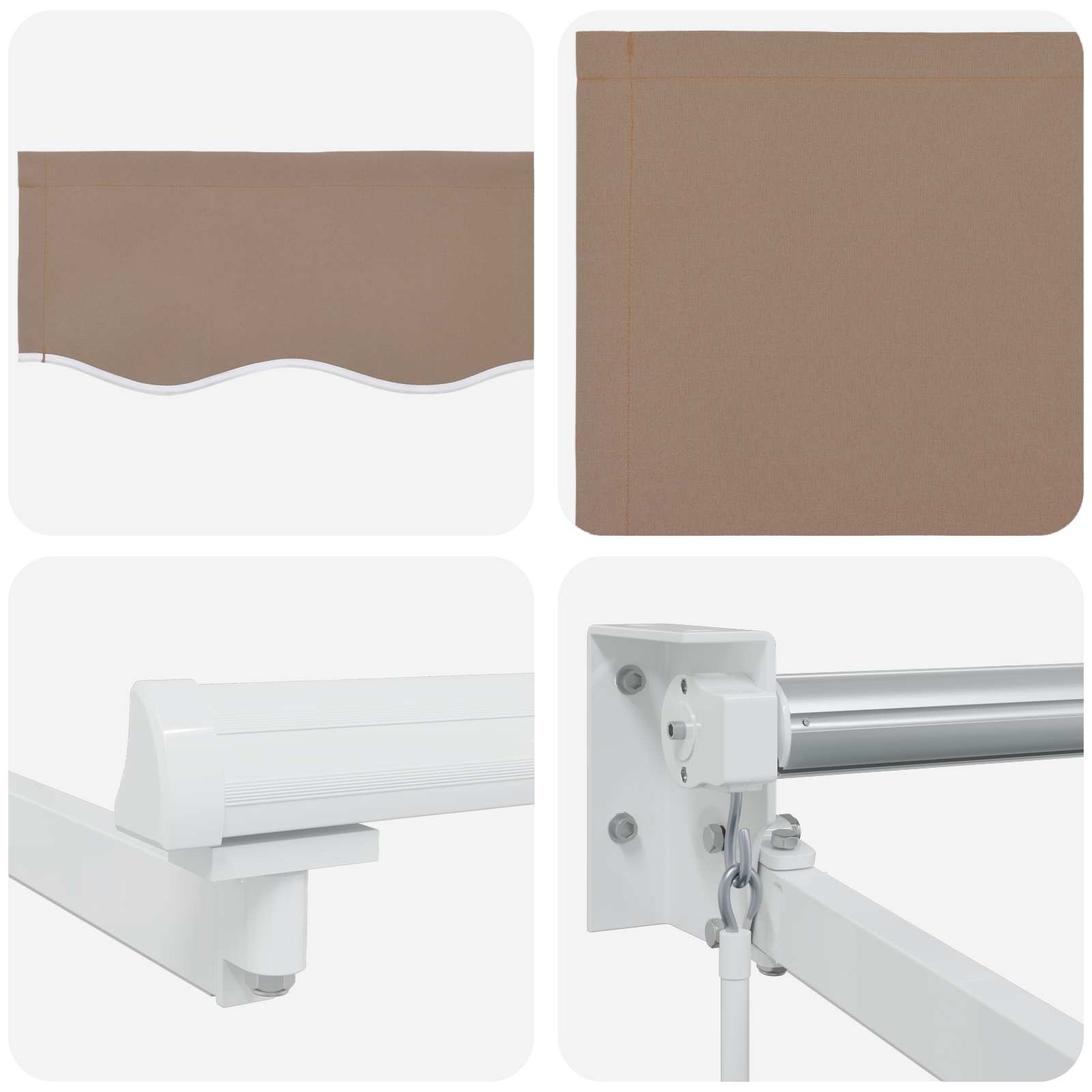 Povlačivi tende Sivosmeđa 3,5 x 2,5 m 100% Poliester i Aluminij