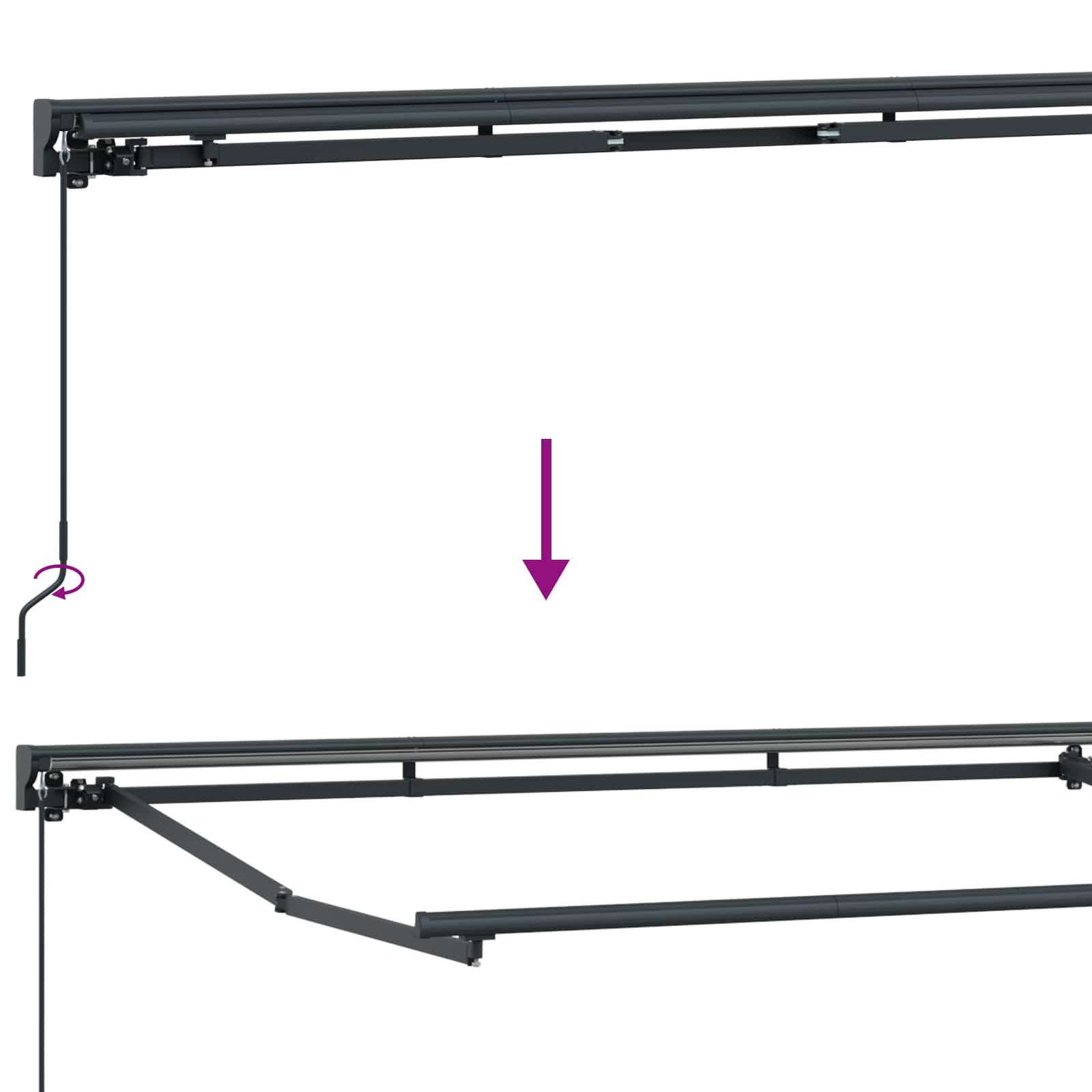 Povlačivi tende Sivosmeđa 3,5 x 2,5 m Poliester i aluminij