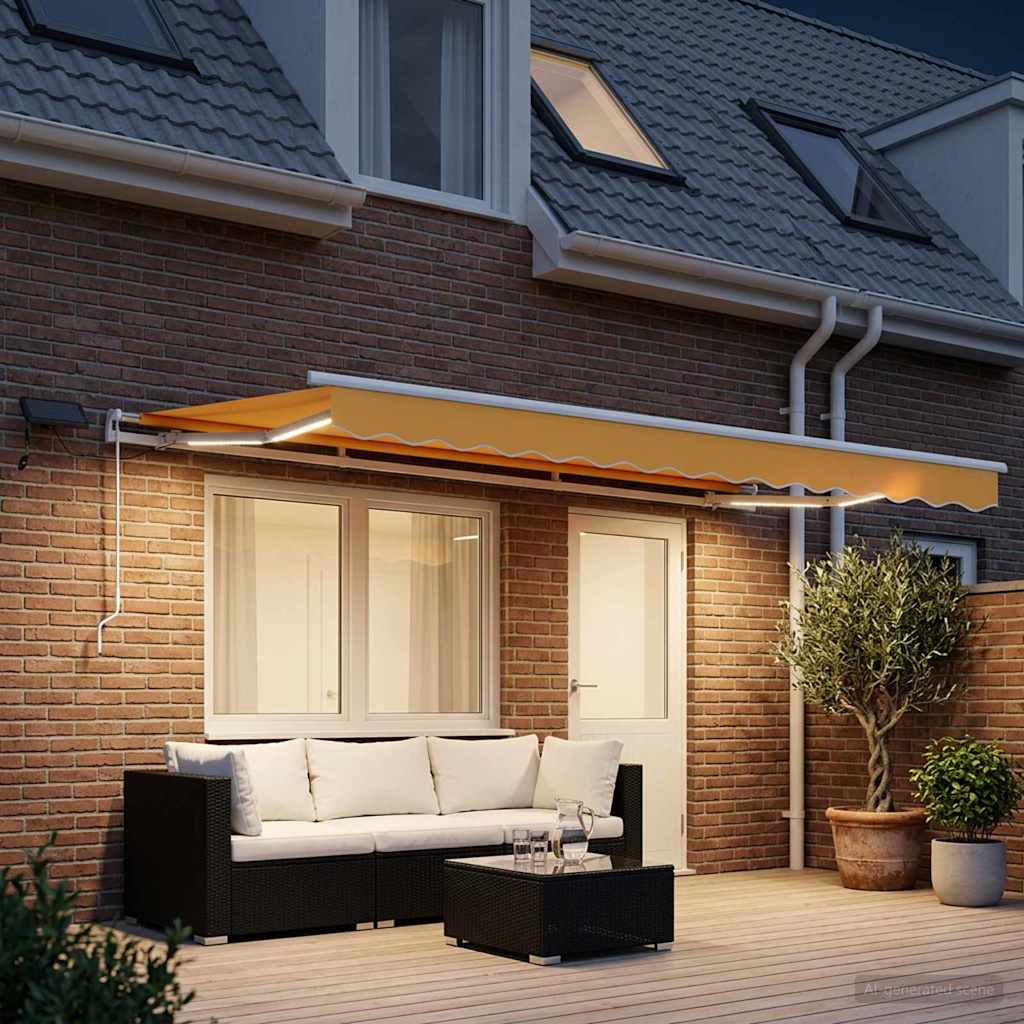 Povlačivi tende Pijesak 450 × 350 cm Tkanina i Aluminij