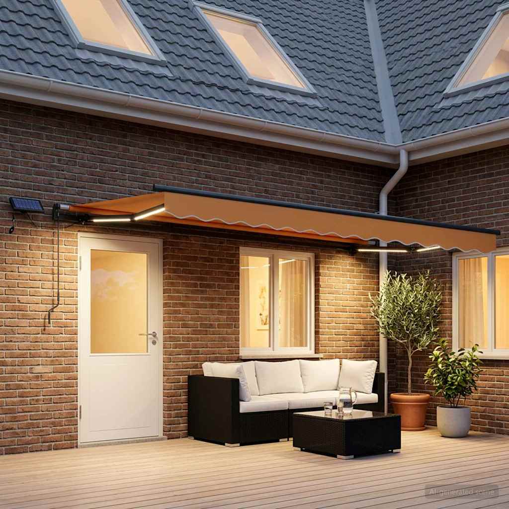 Povlačivi tende Pijesak 450 × 350 cm Tkanina i Aluminij