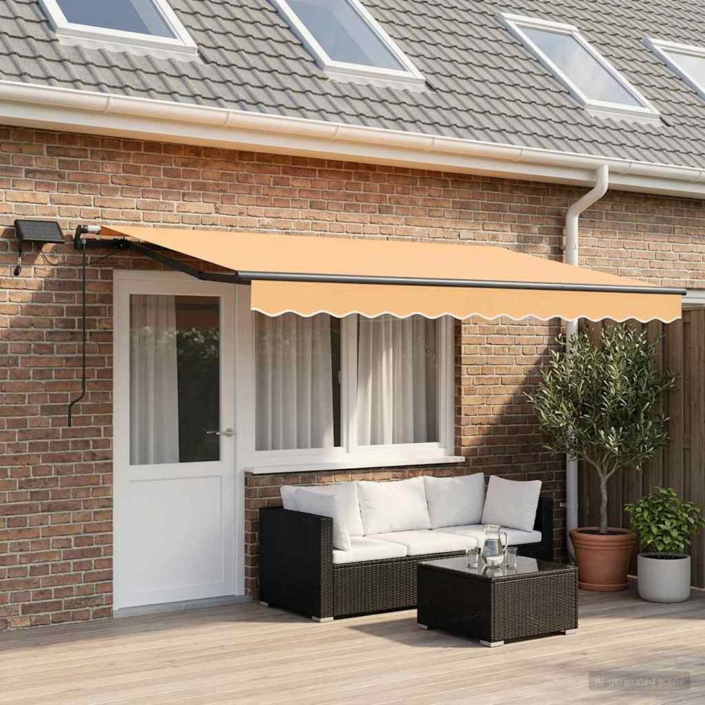 Povlačivi tende Pijesak 450 × 350 cm Tkanina i Aluminij