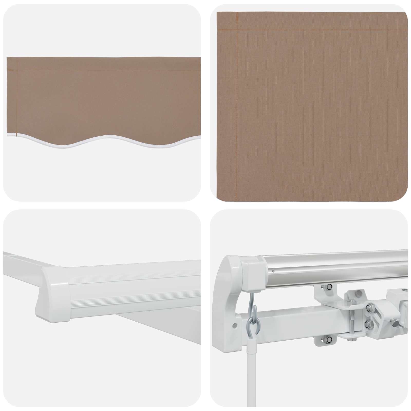 Povlačivi tende Sivosmeđa 400 × 350 cm Poliester i aluminij