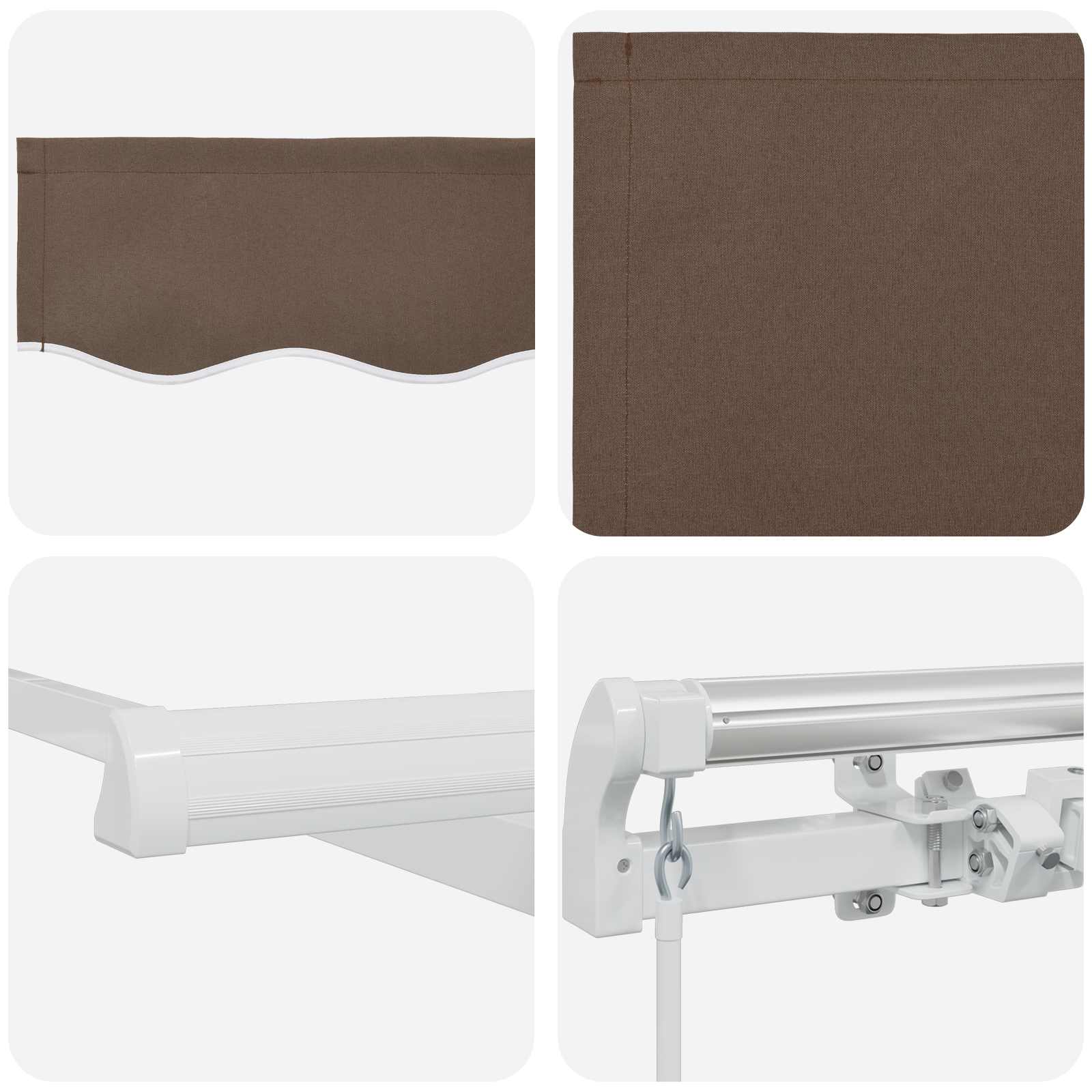 Povlačivi tende Sivosmeđa 400 × 350 cm Tkanina i Aluminij