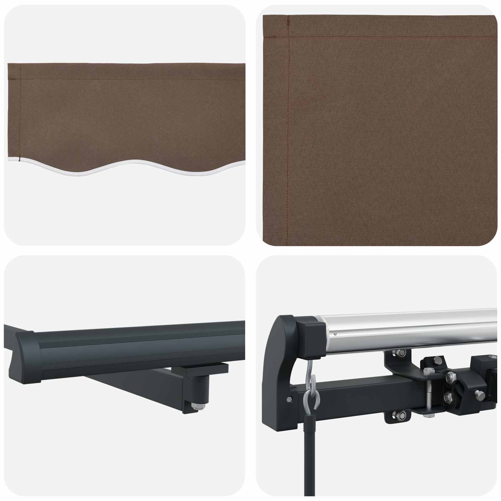 Povlačivi tende Sivosmeđa 400 × 350 cm Tkanina i Aluminij