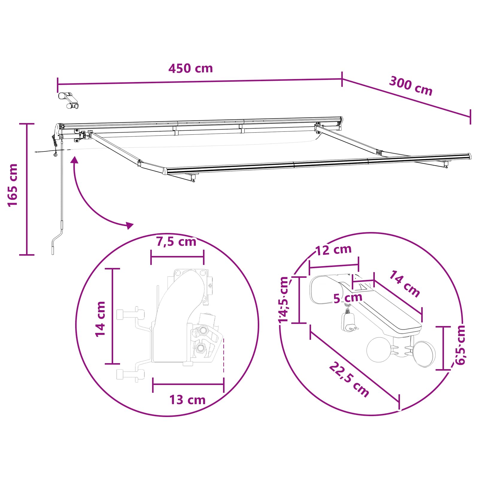 Tkanina za tende Pijesak 450 × 300 cm Poliester