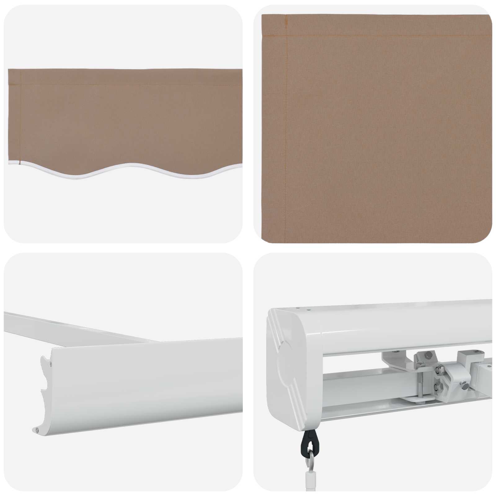 Povlačivi tende Sivosmeđa 450 × 300 cm Platno i Aluminij