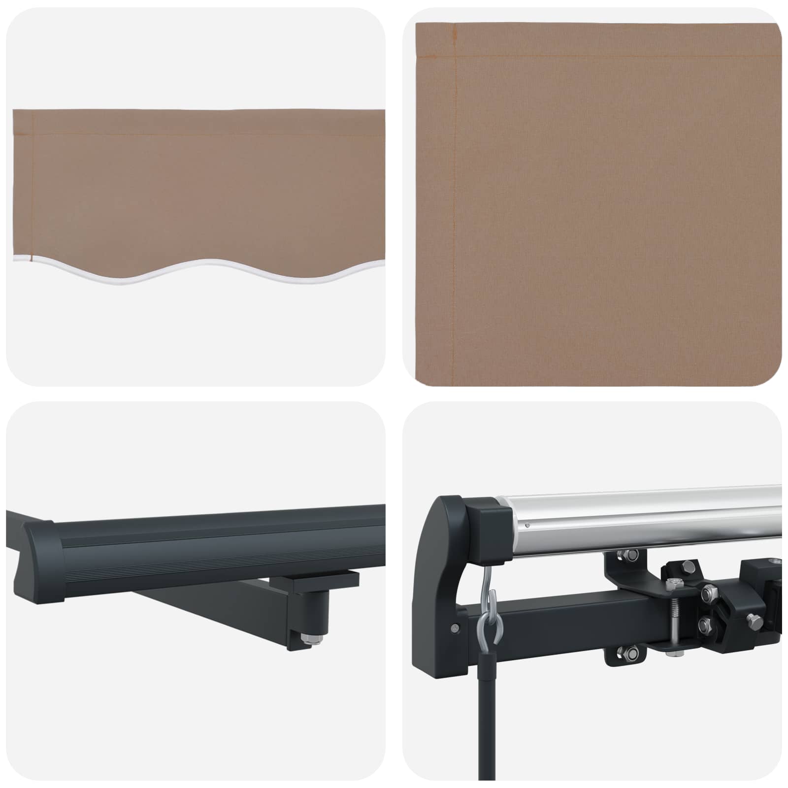 Povlačivi tende Sivosmeđa 450 × 350 cm Poliester i aluminij