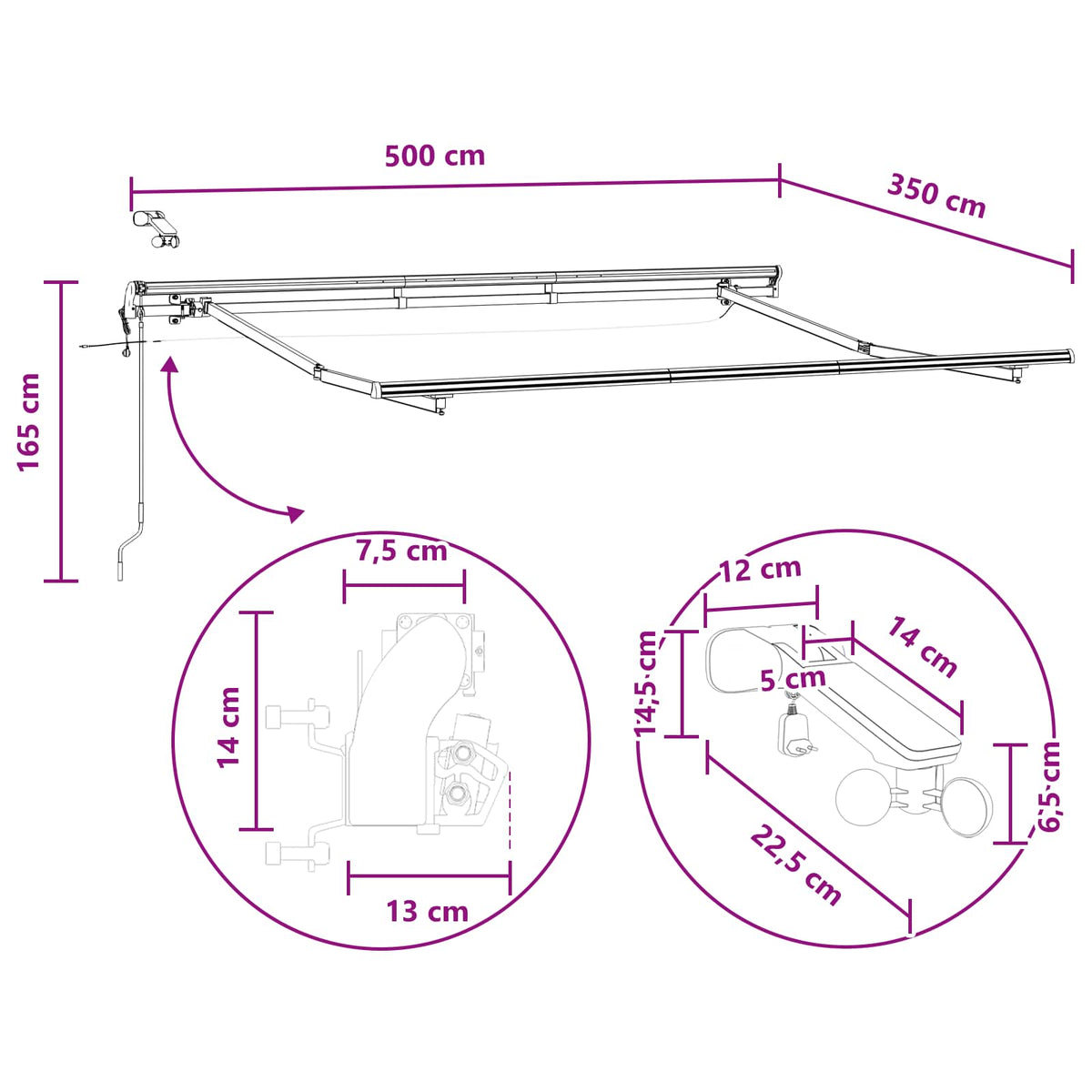 Tkanina za tende Sivosmeđa 500 × 350 cm Poliester