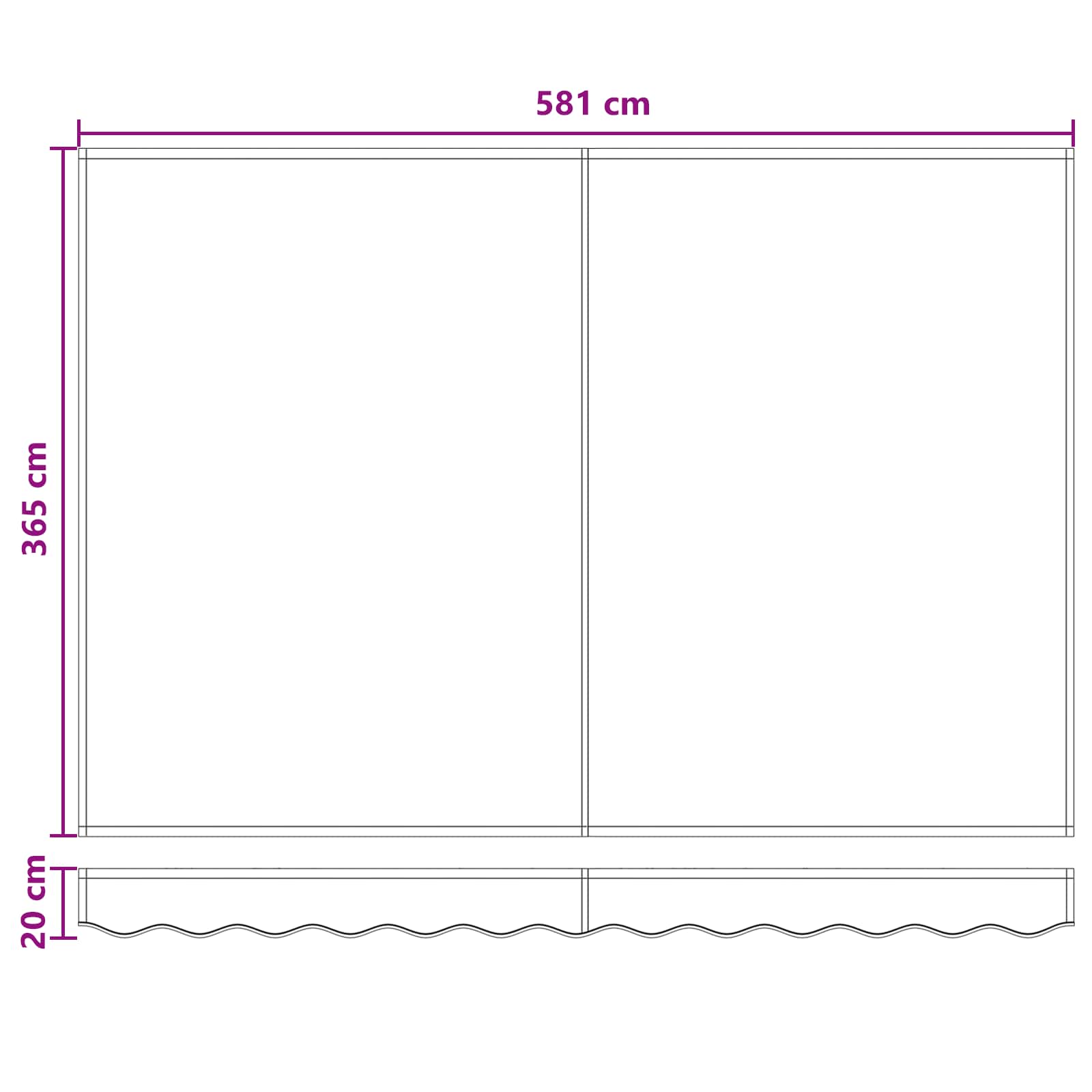 Povlačivi tende Sivosmeđa 600 × 350 cm Tkanina i Aluminij