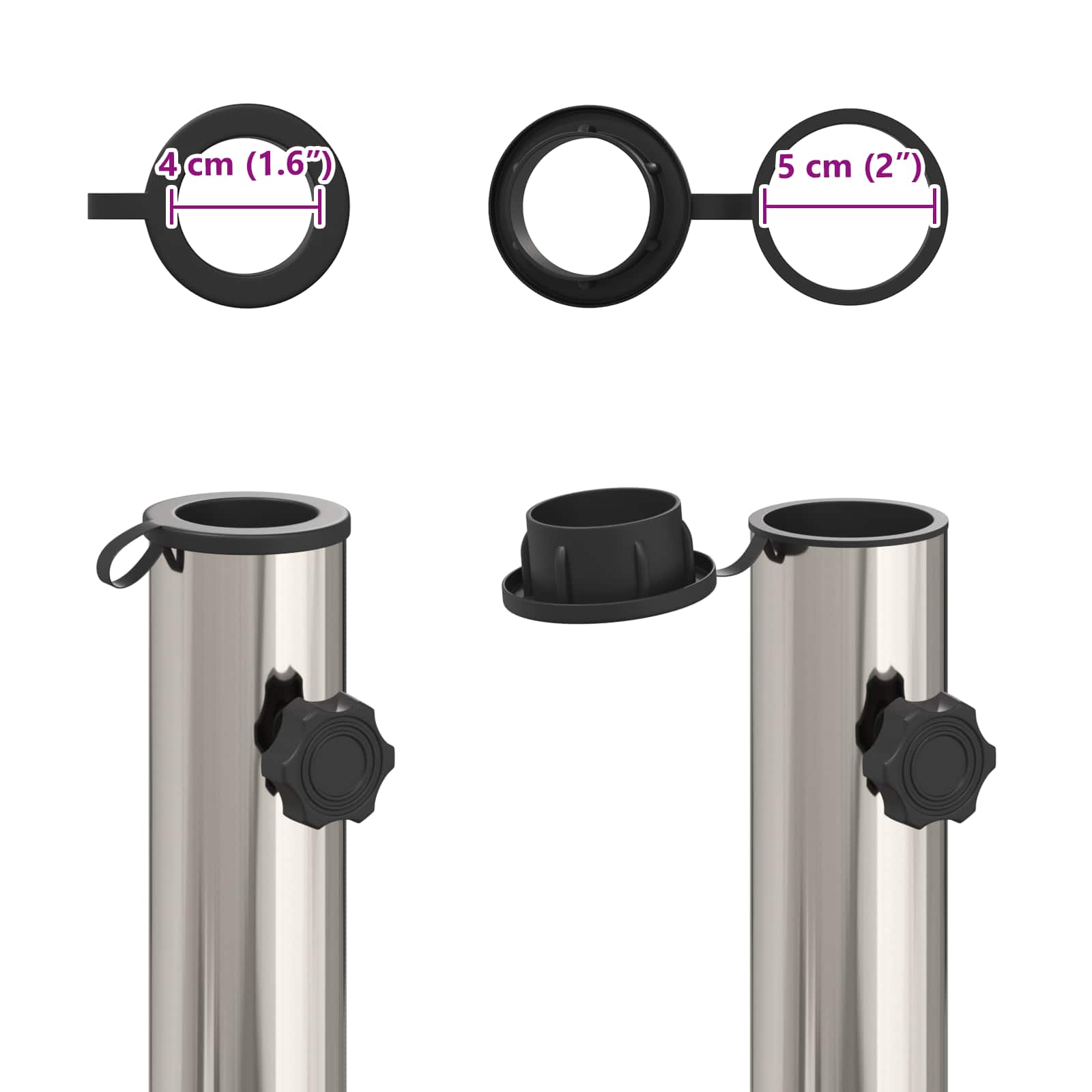 Stalak za suncobran za cijev promjera 40-50 mm 26.75 kg Crna