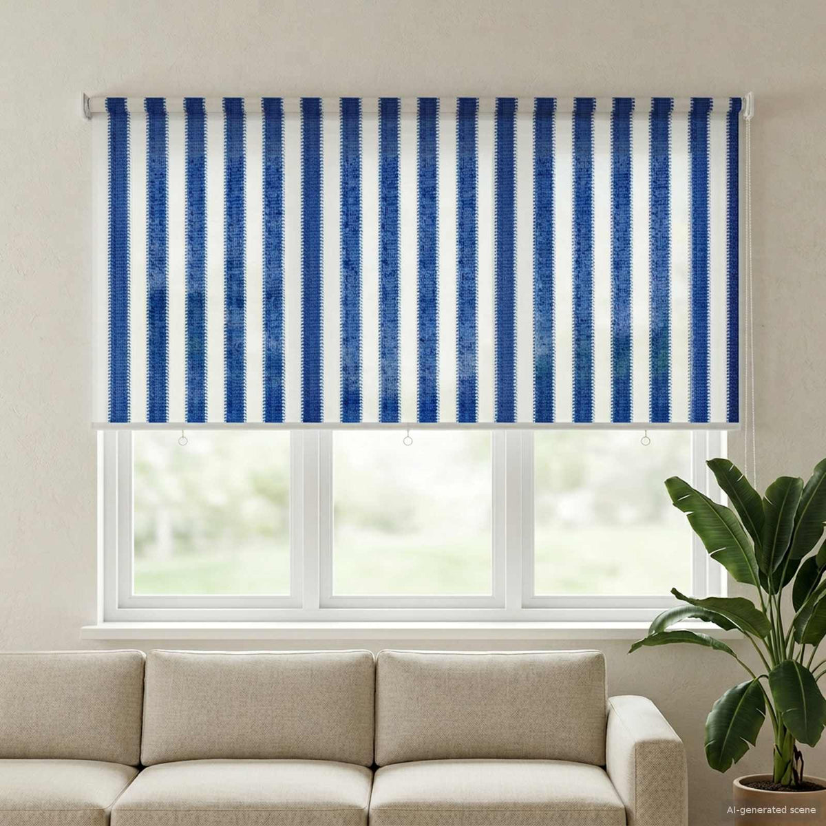 Vanjska roleta 90% blokada UV zraka Plava i bijela pruga 220 x 140 cm