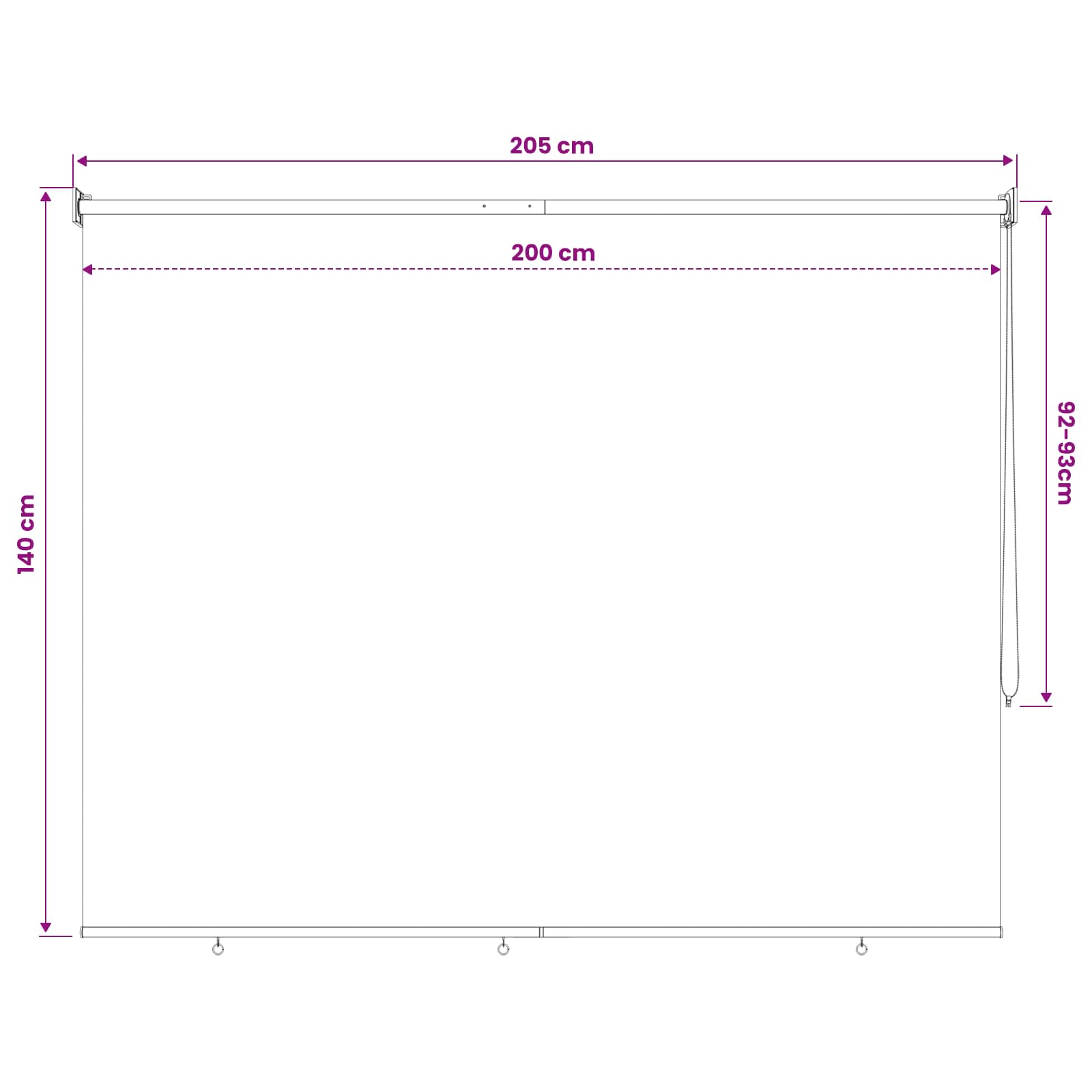 Vanjska roleta 90% blokada UV zraka Terrakota 200 x 140 cm HDPE