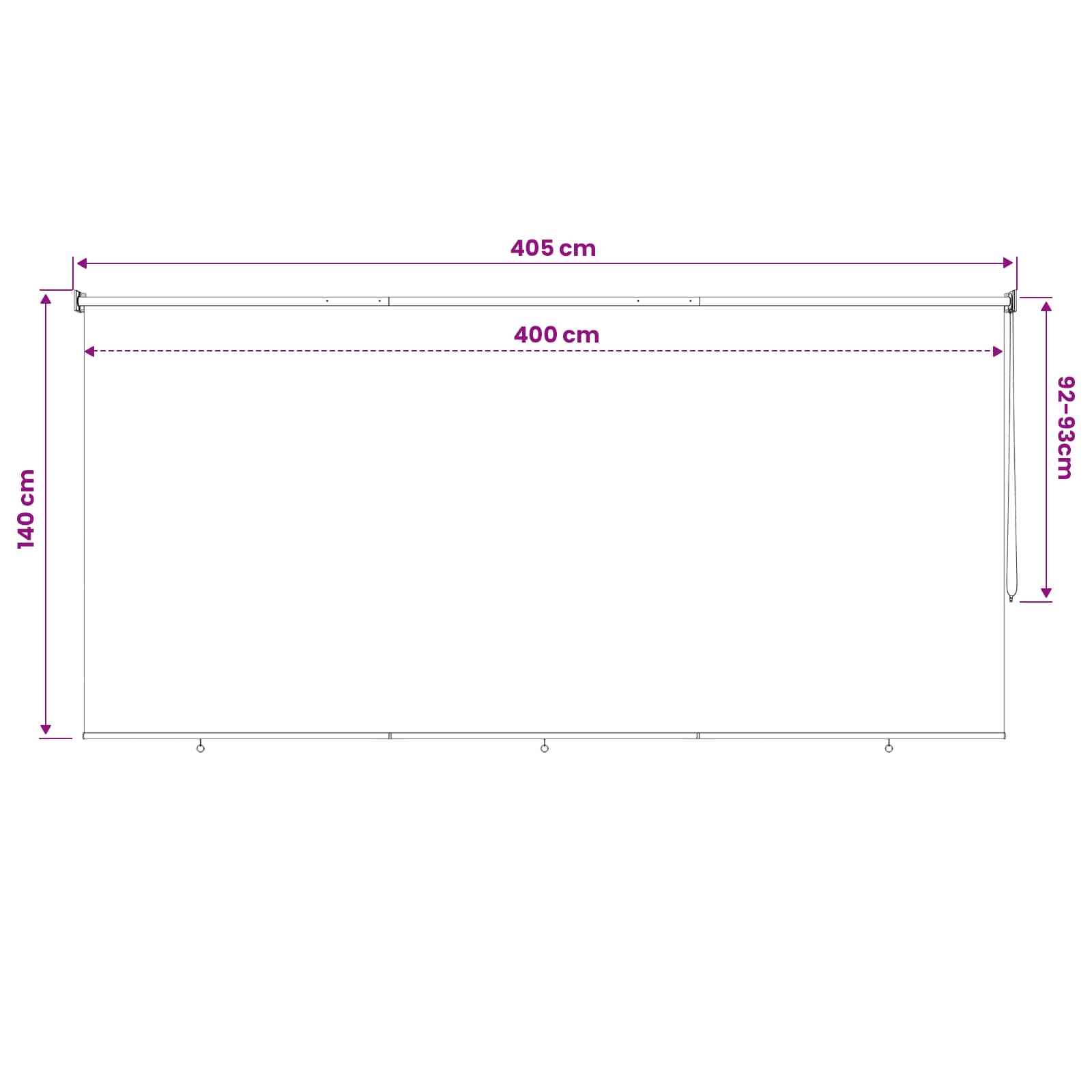 Vanjska roleta 90% blokada UV zraka Terrakota 400 x 140 cm HDPE