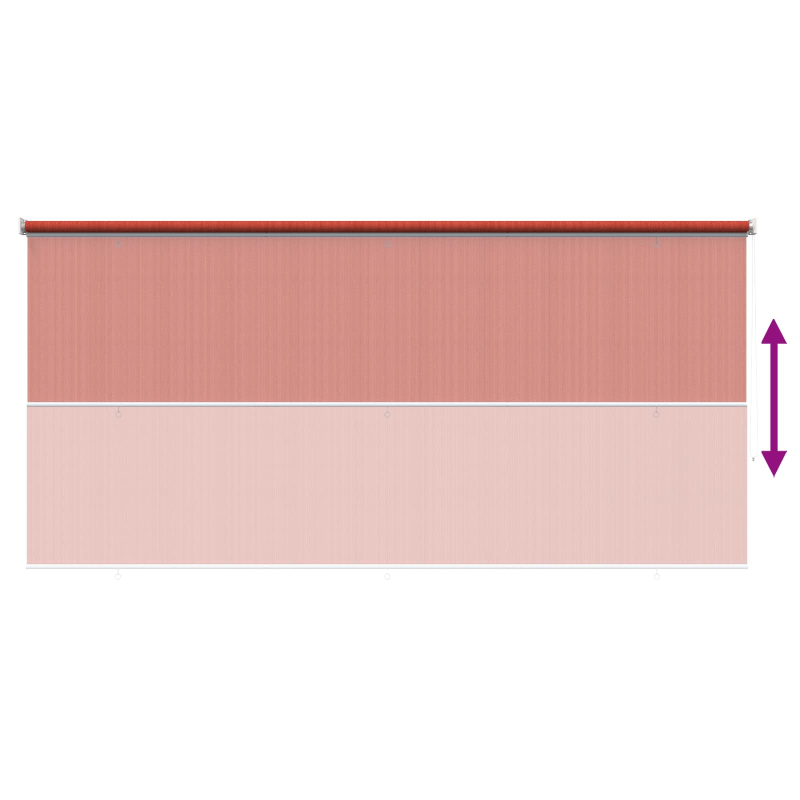 Vanjska roleta 90% blokada UV zraka Terrakota 350 x 230 cm HDPE