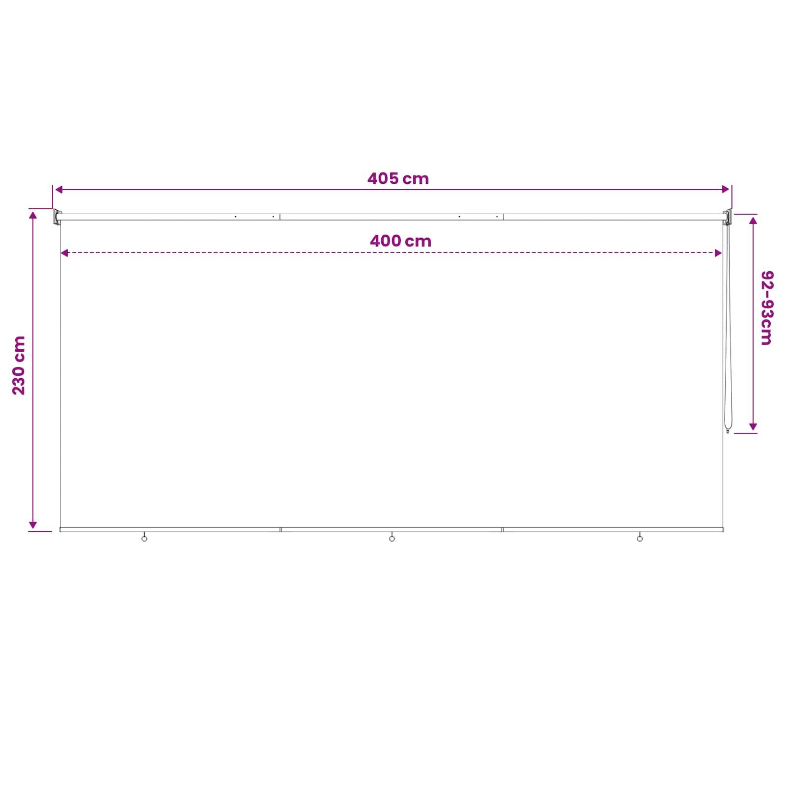 Vanjska roleta 90% blokada UV zraka Terrakota 400 x 230 cm HDPE