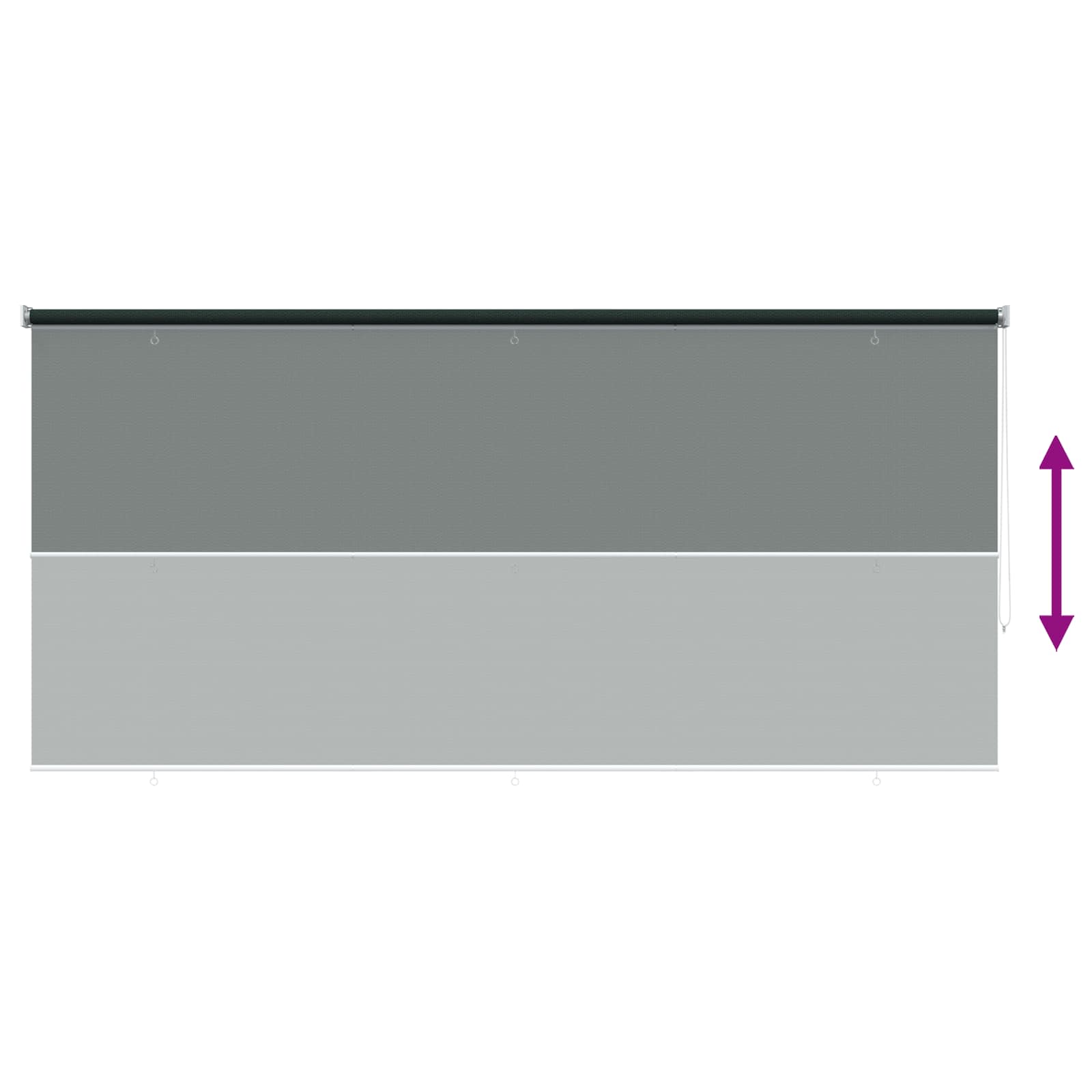Vanjska roleta 90% blokada UV zraka Tamnozelena 350 x 140 cm