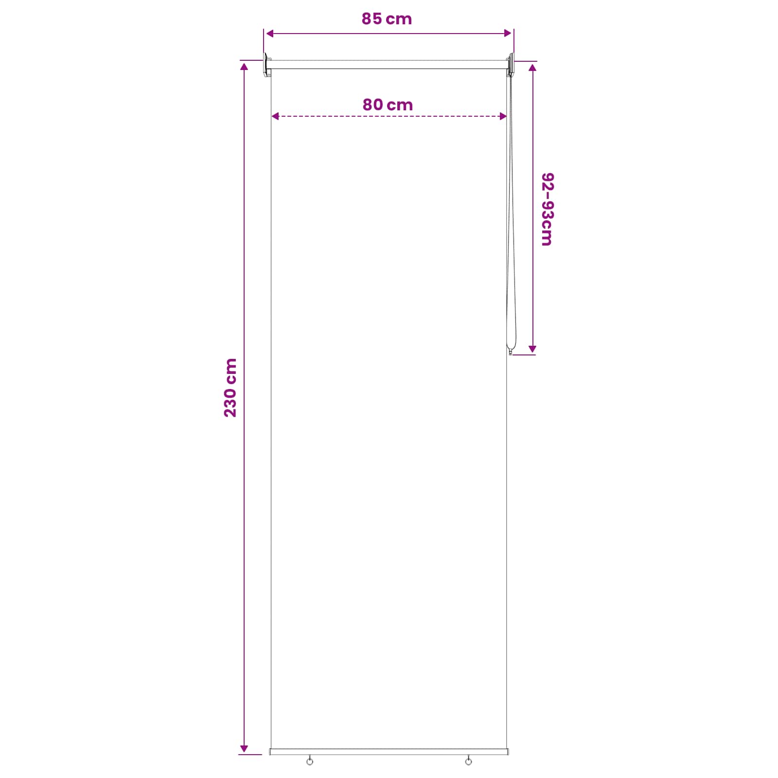 Vanjska roleta 90% blokada UV zraka Tamnozelena 80 x 230 cm