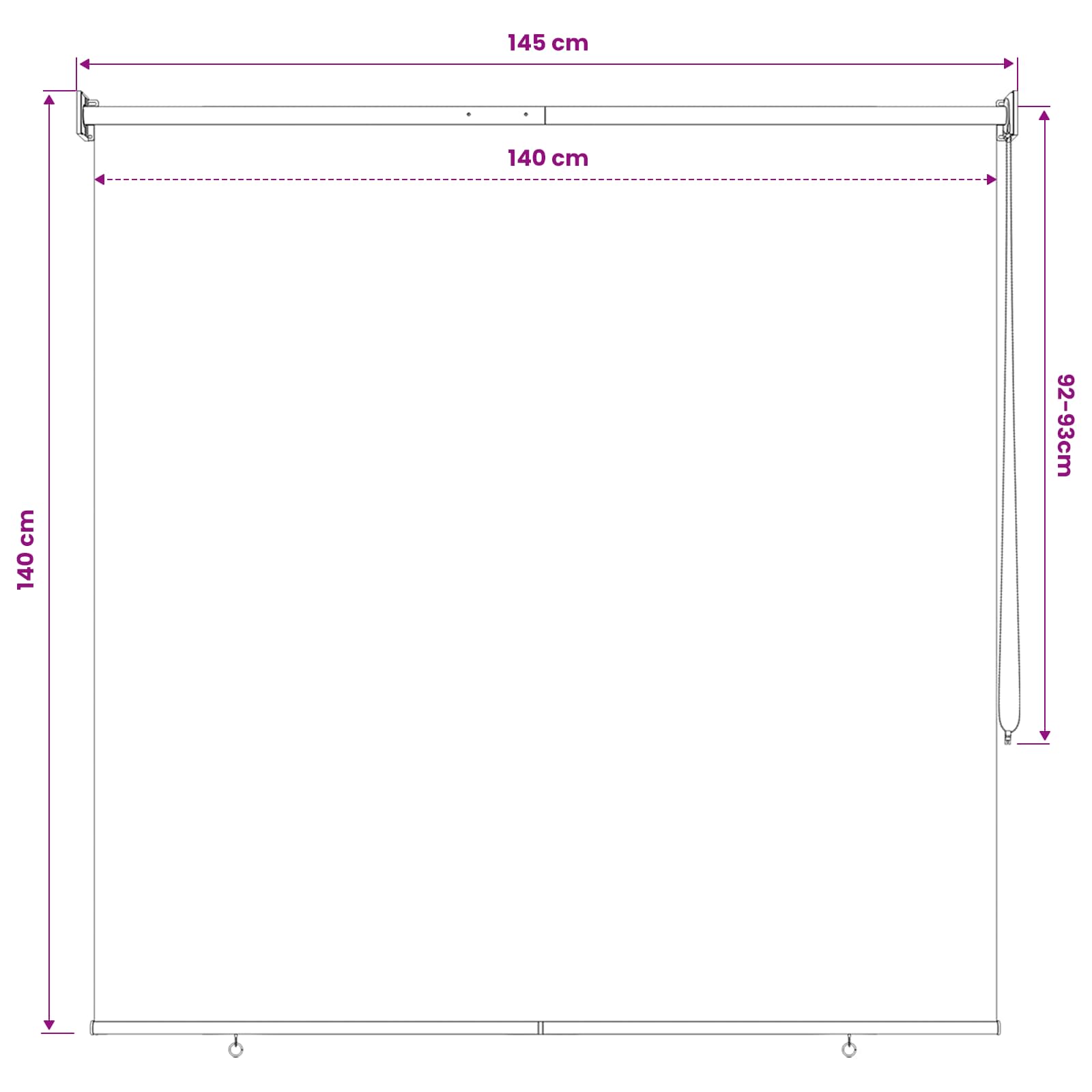 Vanjska roleta 90% blokada UV zraka Plava 140 x 140 cm HDPE