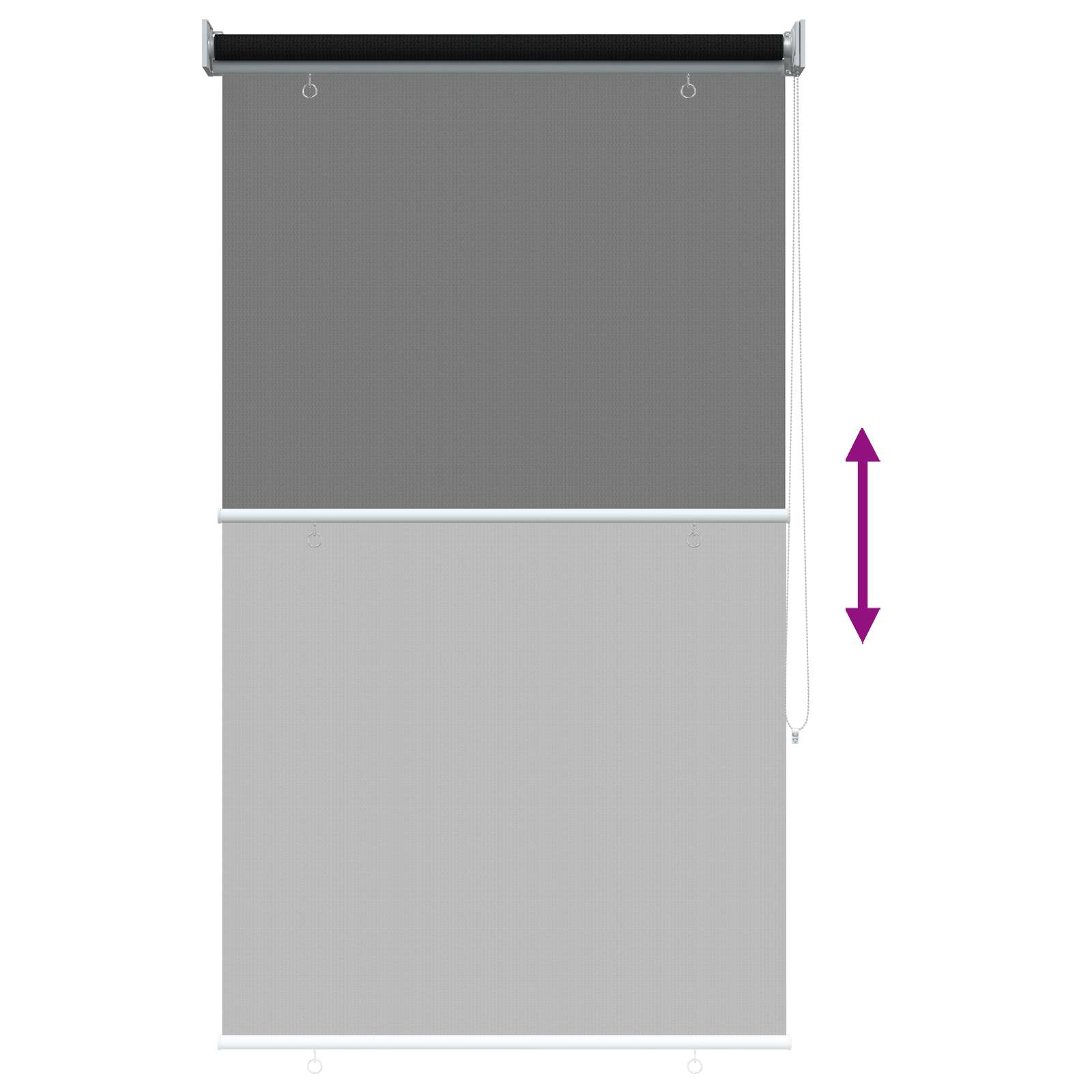 Vanjska roleta 90% blokada UV zraka Crna 80 x 230 cm HDPE