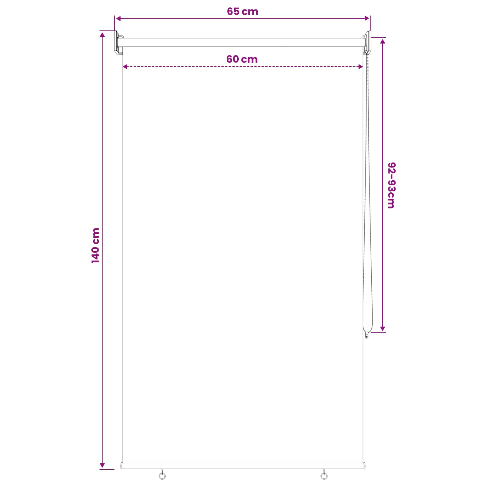 Vanjska roleta 90% blokada UV zraka Sivosmeđa 60 x 140 cm HDPE
