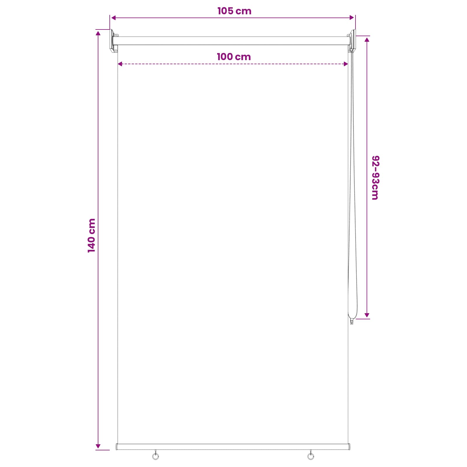 Vanjska roleta 90% blokada UV zraka Sivosmeđa 100 x 140 cm HDPE