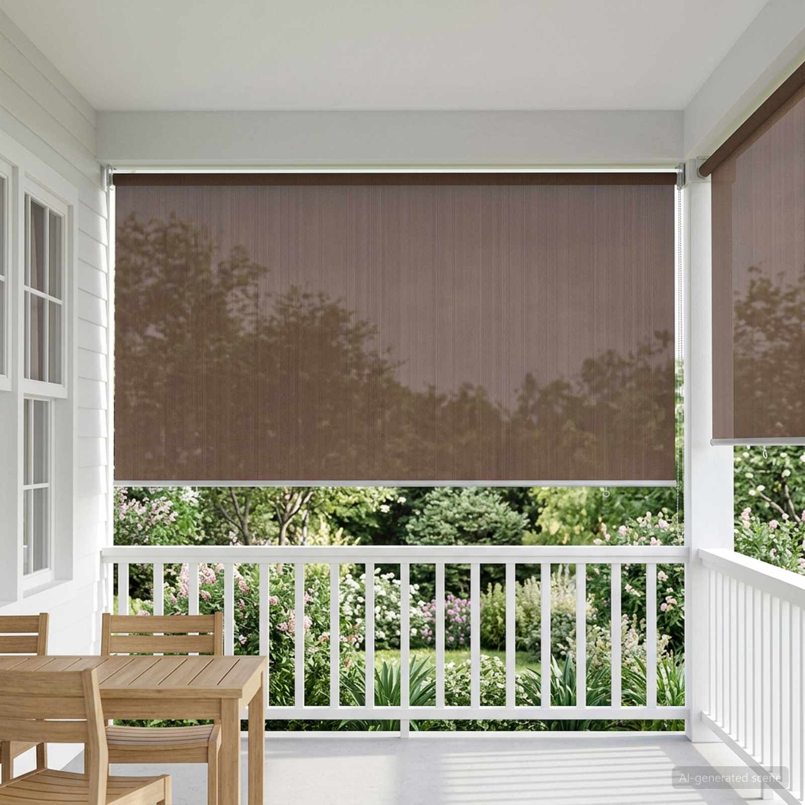 Vanjska roleta 90% blokada UV zraka Sivosmeđa 160 x 140 cm HDPE