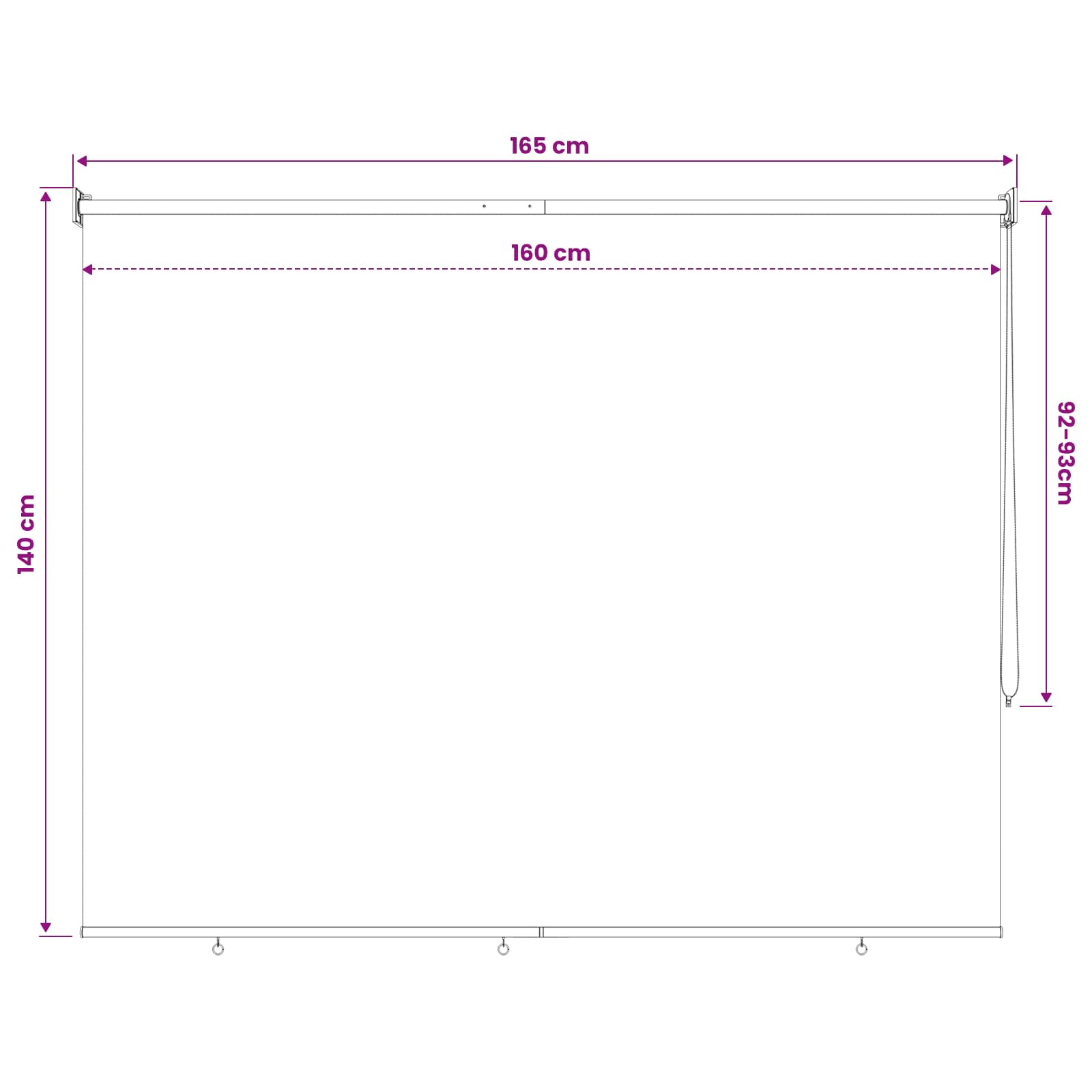 Vanjska roleta 90% blokada UV zraka Sivosmeđa 160 x 140 cm HDPE