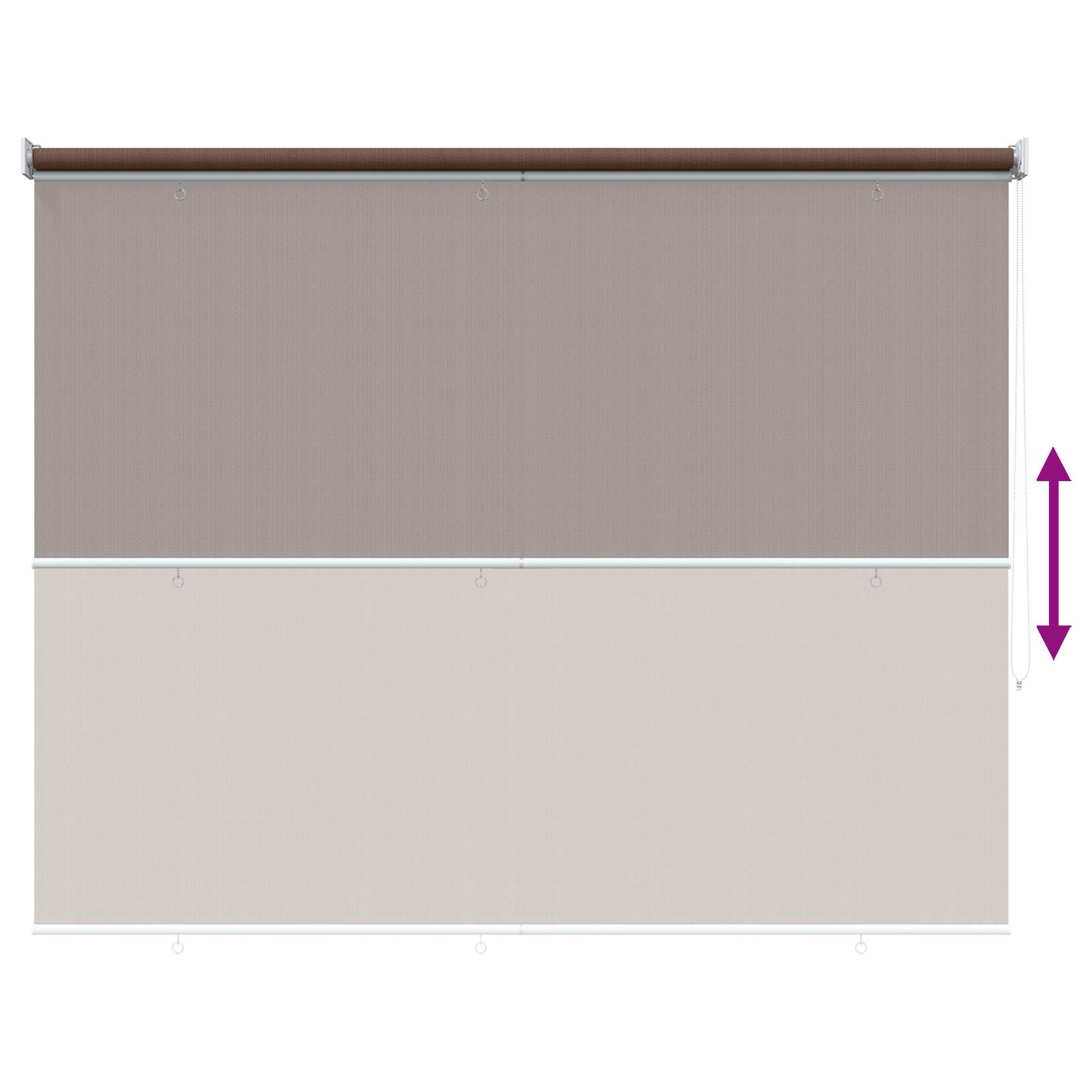 Vanjska roleta 90% blokada UV zraka Sivosmeđa 220 x 140 cm HDPE