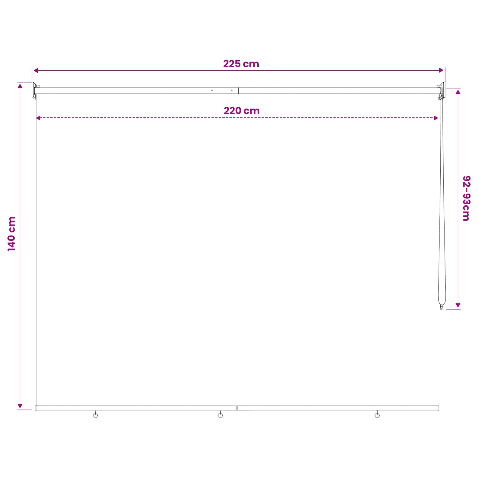 Vanjska roleta 90% blokada UV zraka Sivosmeđa 220 x 140 cm HDPE