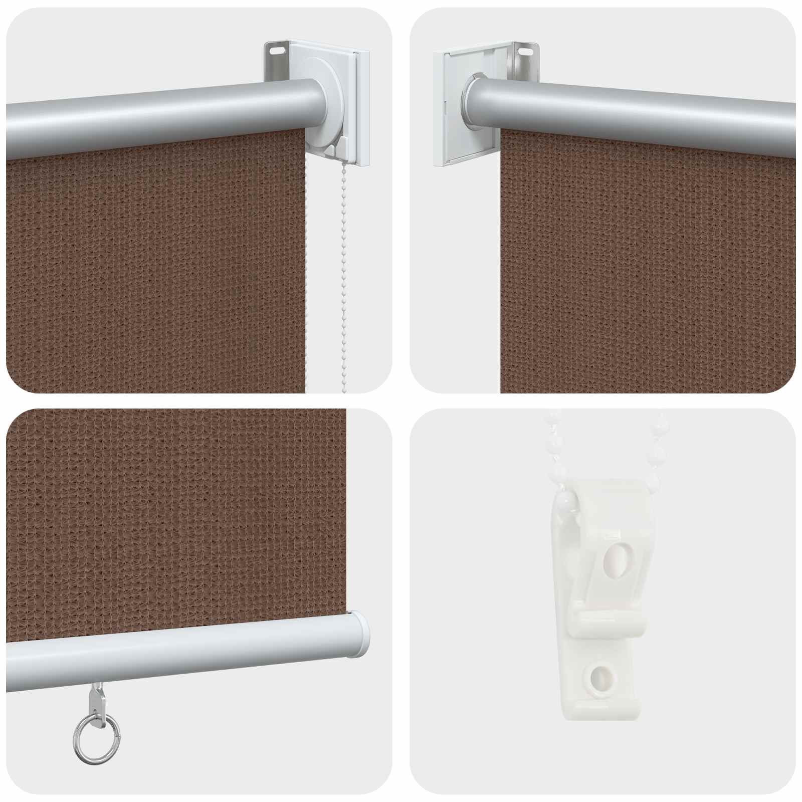 Vanjska roleta 90% blokada UV zraka Sivosmeđa 240 x 140 cm HDPE