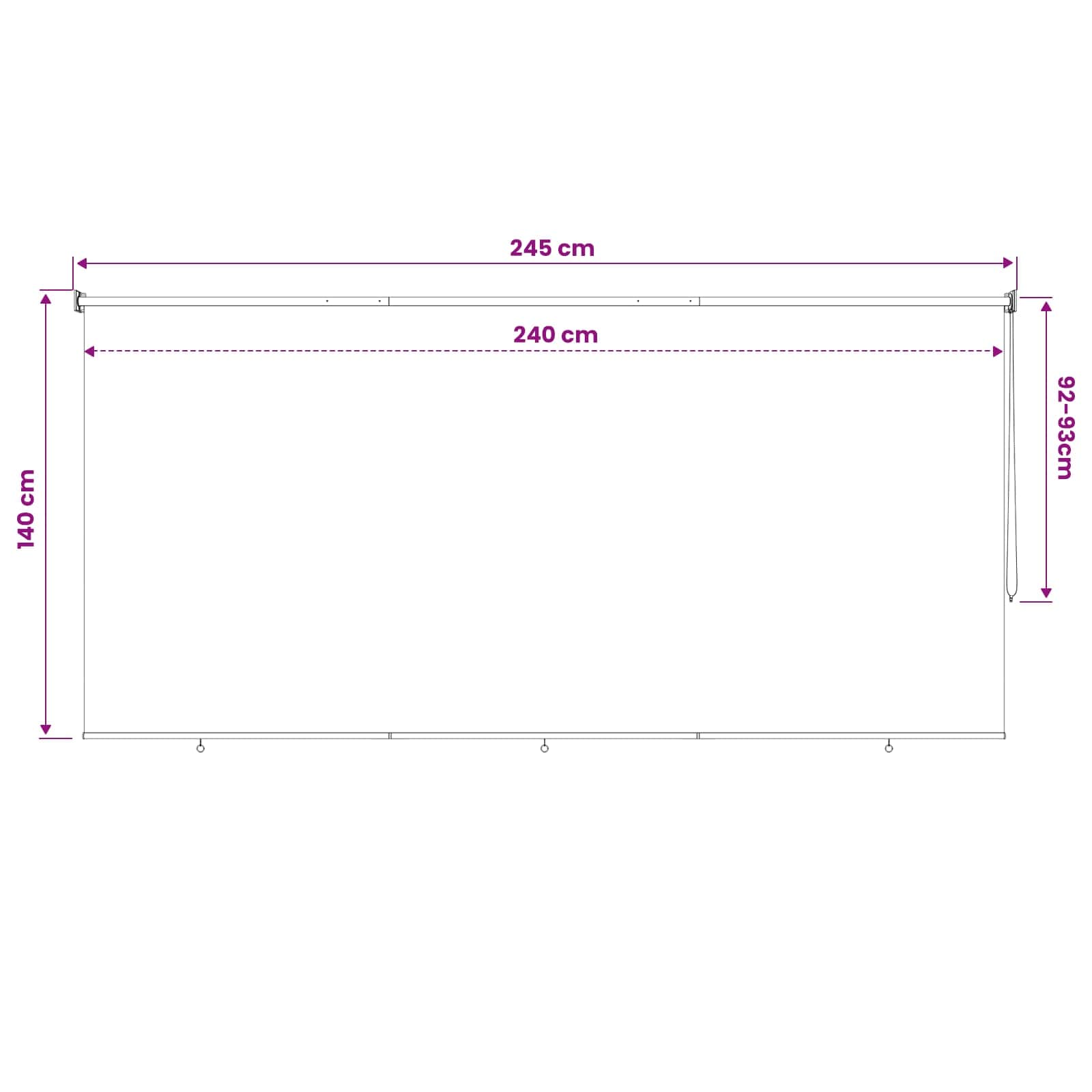 Vanjska roleta 90% blokada UV zraka Sivosmeđa 240 x 140 cm HDPE