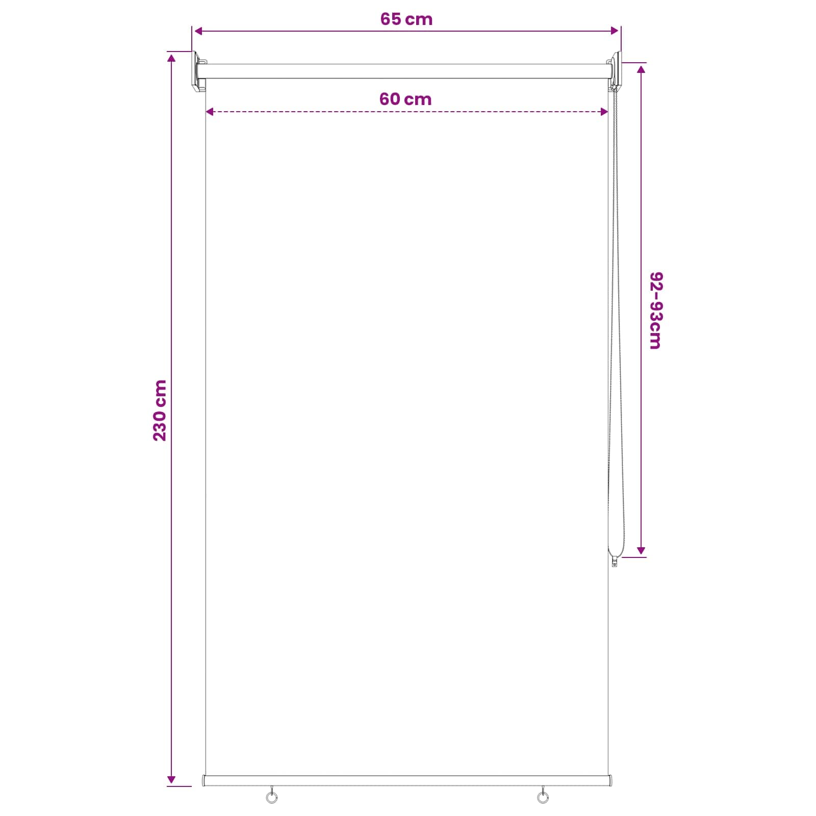 Vanjska roleta 90% blokada UV zraka Sivosmeđa 60 x 230 cm HDPE