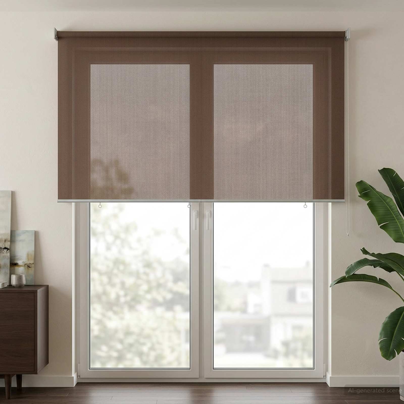 Vanjska roleta 90% blokada UV zraka Sivosmeđa 180 x 230 cm HDPE