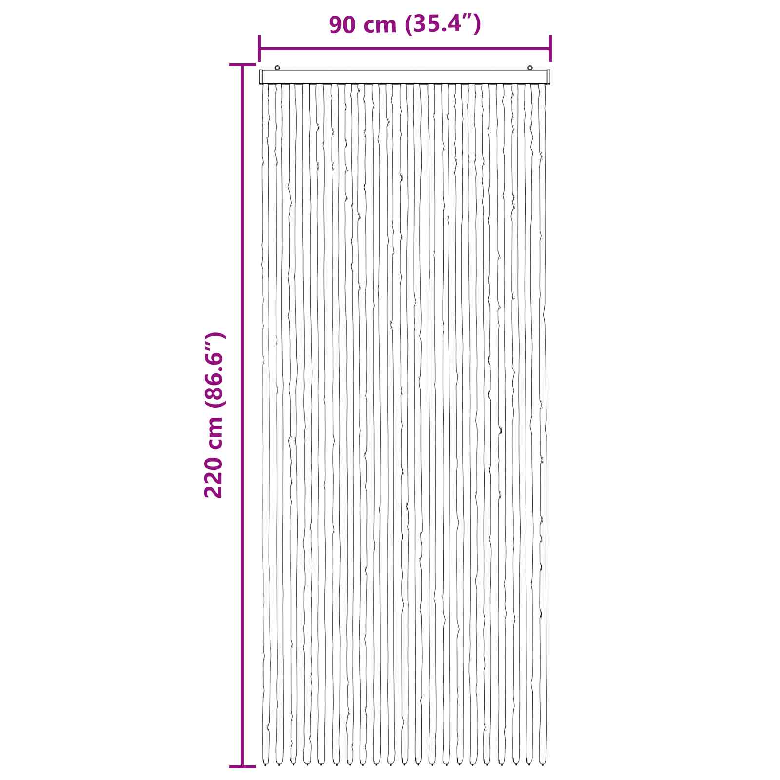 Zavjesa protiv insekata Chenille Siva i crna 90 x 220 cm