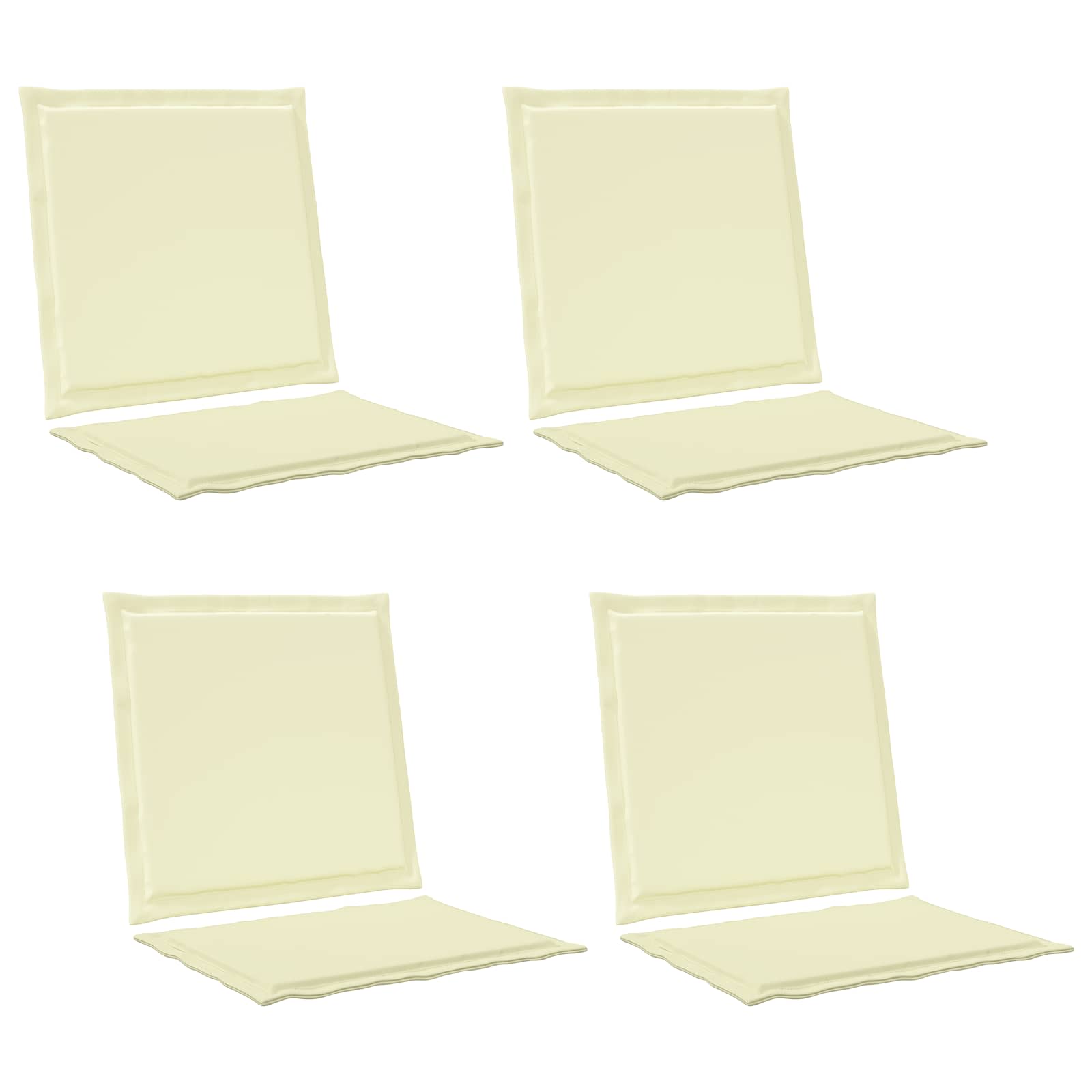 Jastučići za sjedenje i leđa 4 pcs Krem 47 x 45 x 2 cm