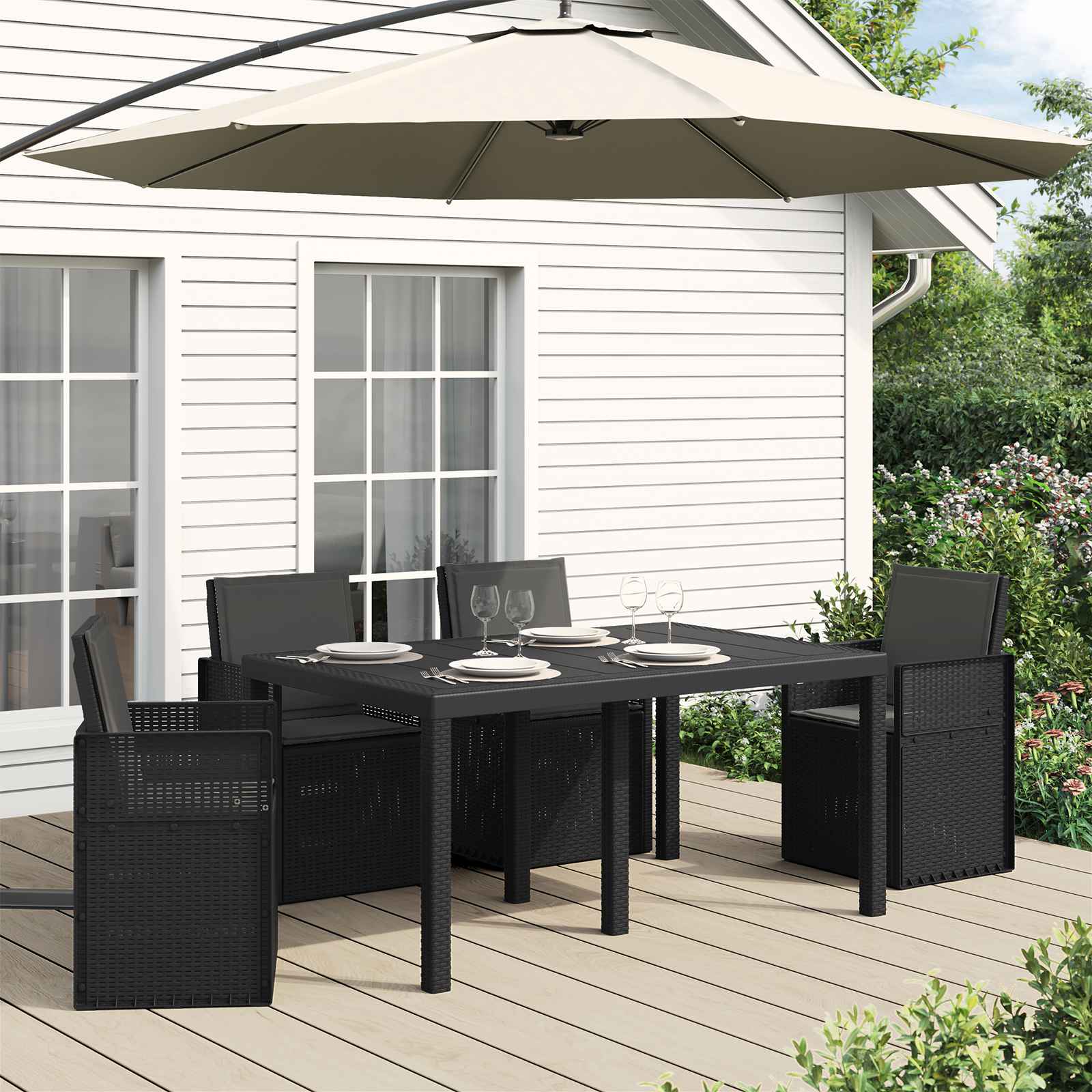 Jastučići za sjedenje i leđa 4 pcs Antracit 47 x 45 x 2 cm