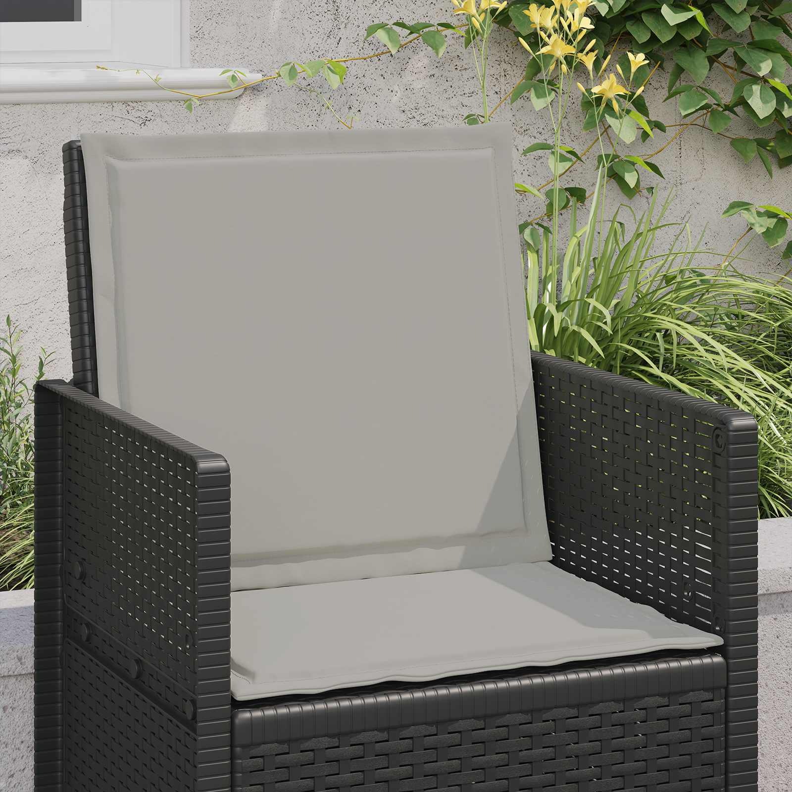 Jastučići za sjedenje i leđa 4 pcs Svjetlosiva 47 x 45 x 2 cm