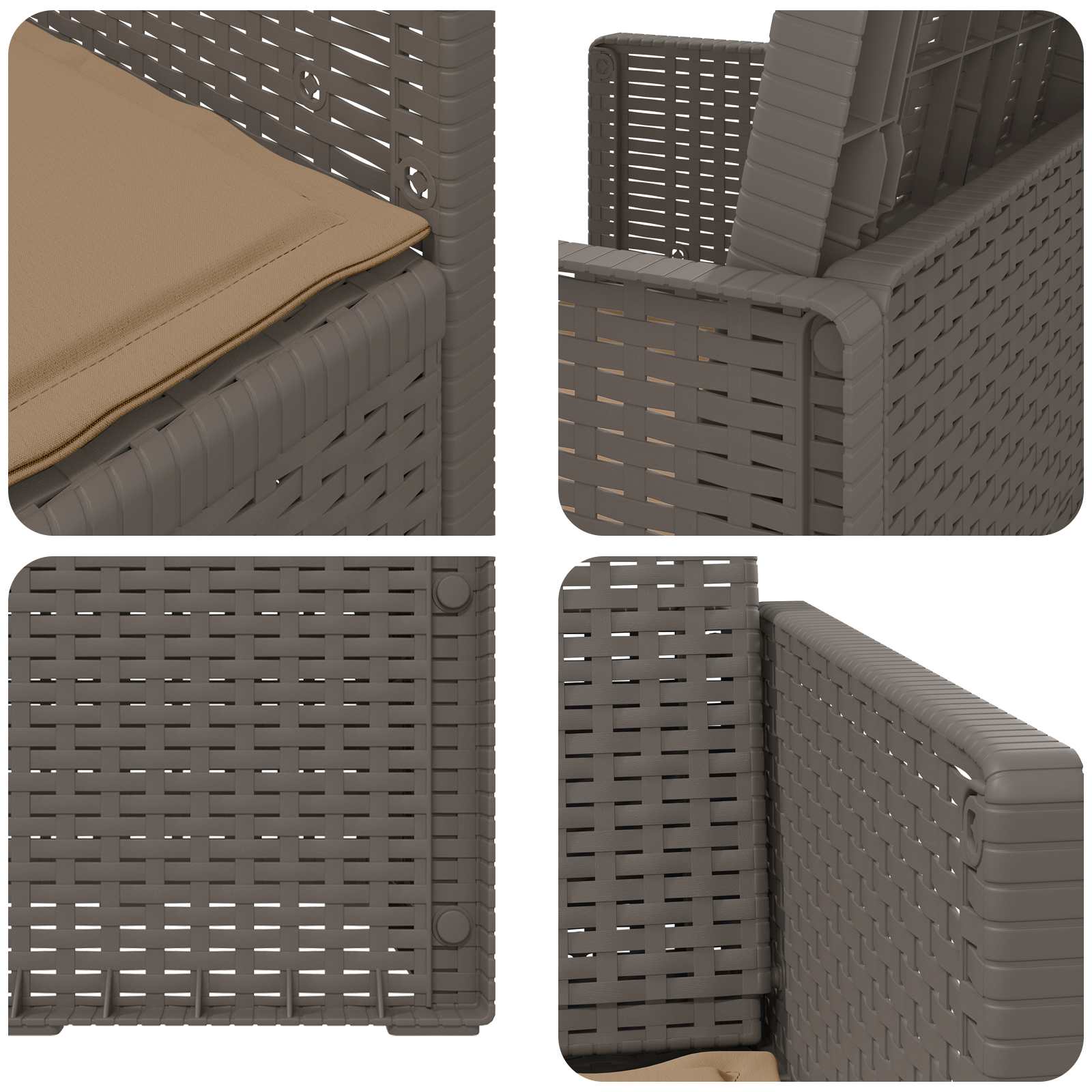 Vrtne stolice za blagovanje 2 pcs Svijetlosiva i taupe PP