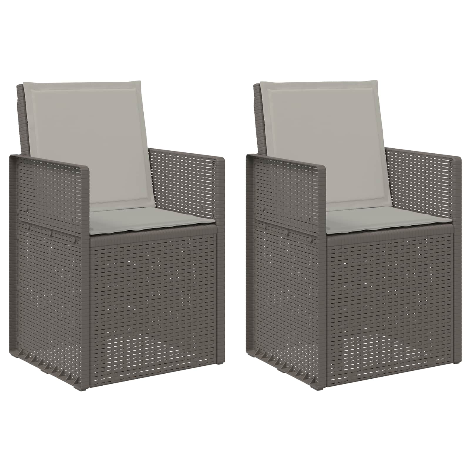 Vrtne stolice za blagovanje 2 pcs Svjetlosiva PP