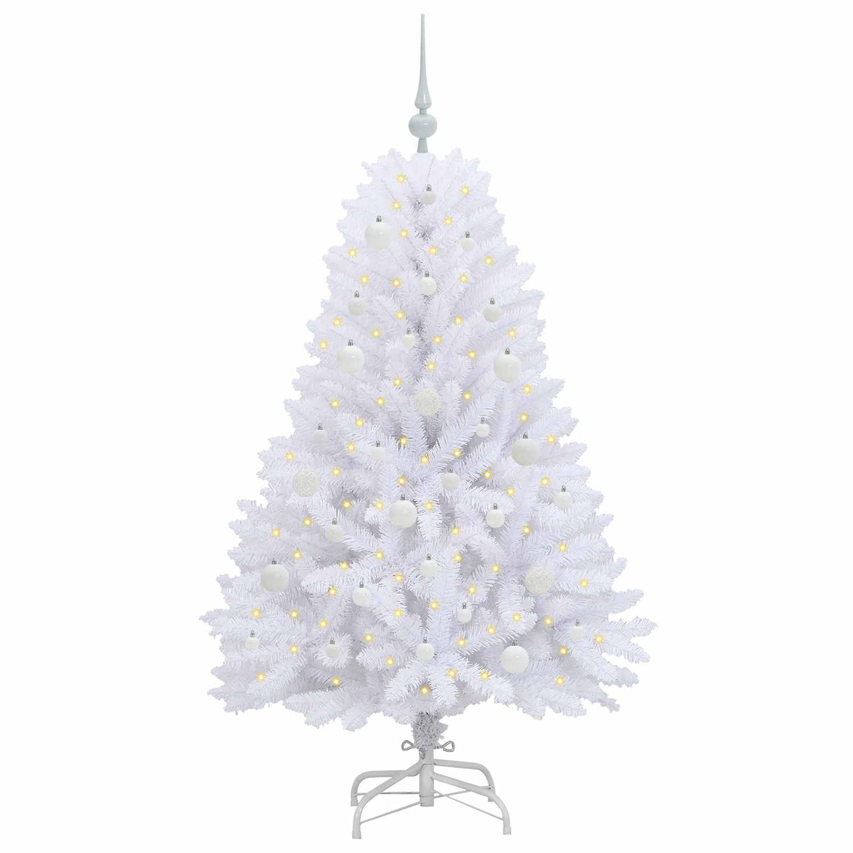 Umjetno božićno drvce s nogom Bijela 150 cm PVC i čelik