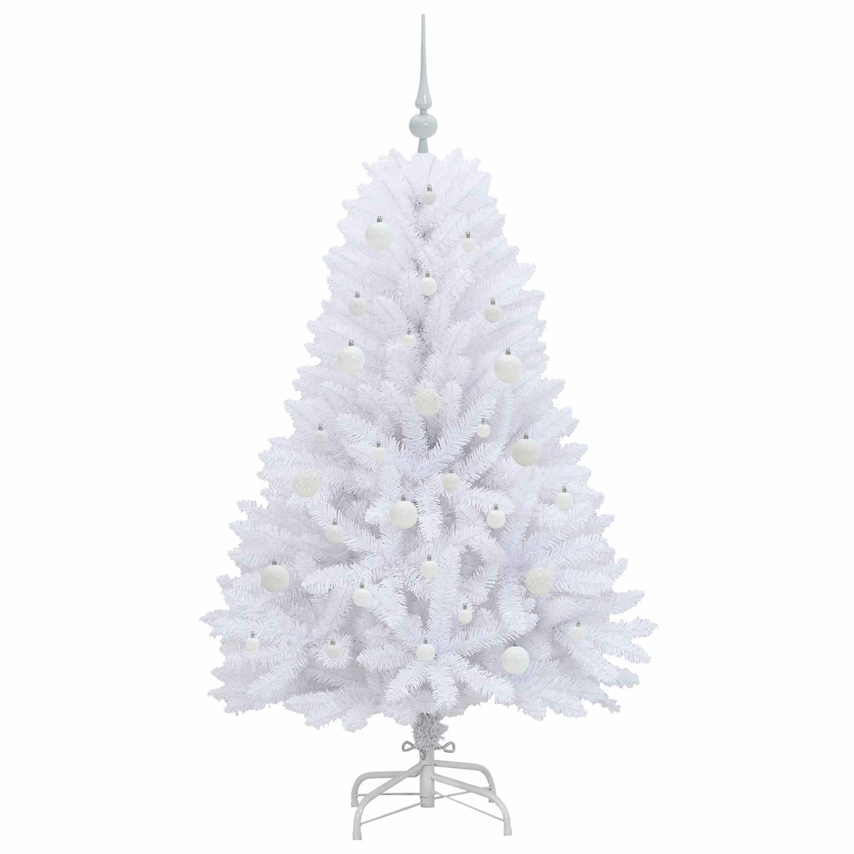 Umjetno božićno drvce s nogom Bijela 150 cm PVC i čelik