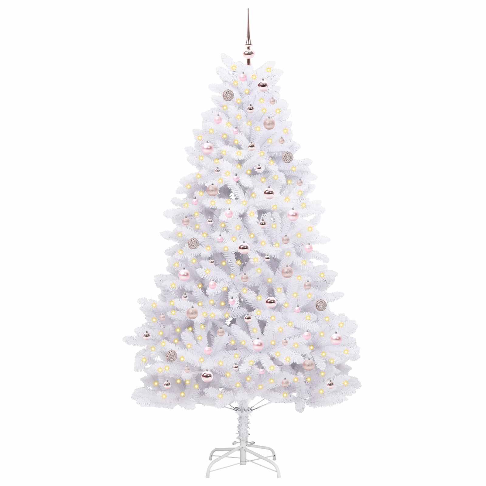 Umjetno božićno drvce s nogom Bijelo 210 cm PVC i čelik