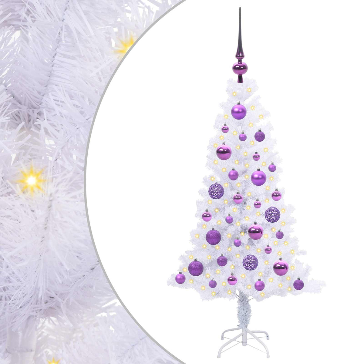 Umjetno božićno drvce s stalakom Bijelo 120 cm PVC i čelik