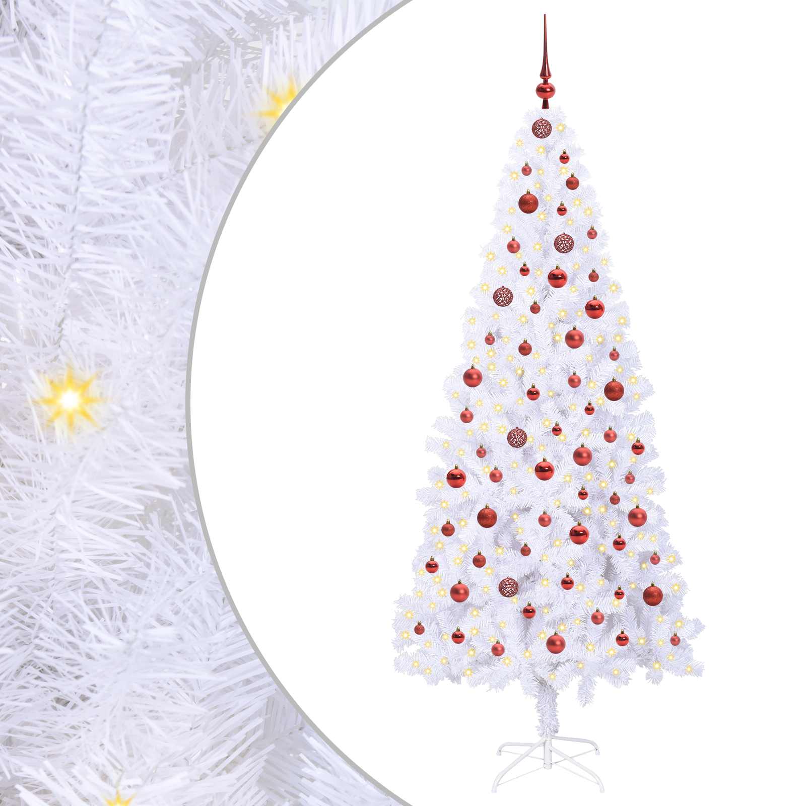 Umjetno božićno drvce s stalakom Bijelo 210 cm PVC i čelik