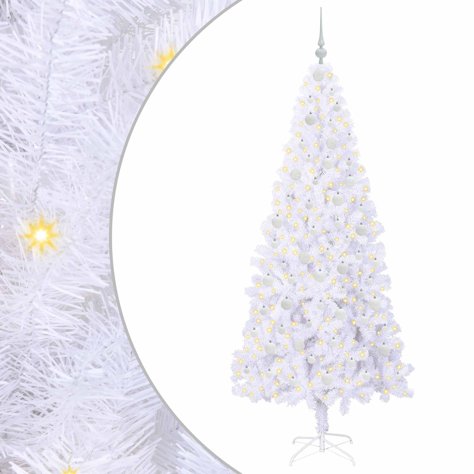 Umjetno božićno drvce s stalakom Bijelo 210 cm PVC i čelik