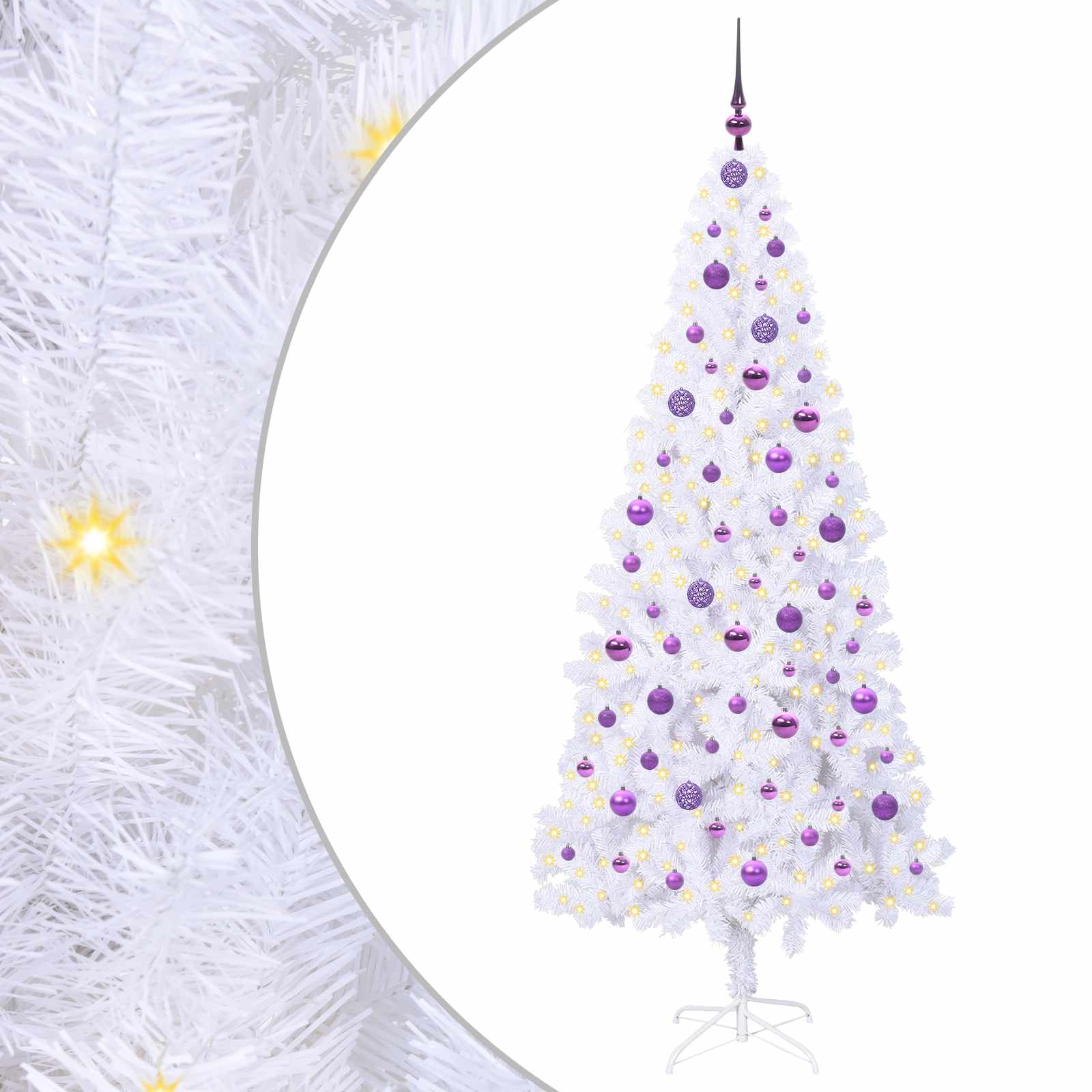 Umjetno božićno drvce s stalakom Bijelo 210 cm PVC i čelik