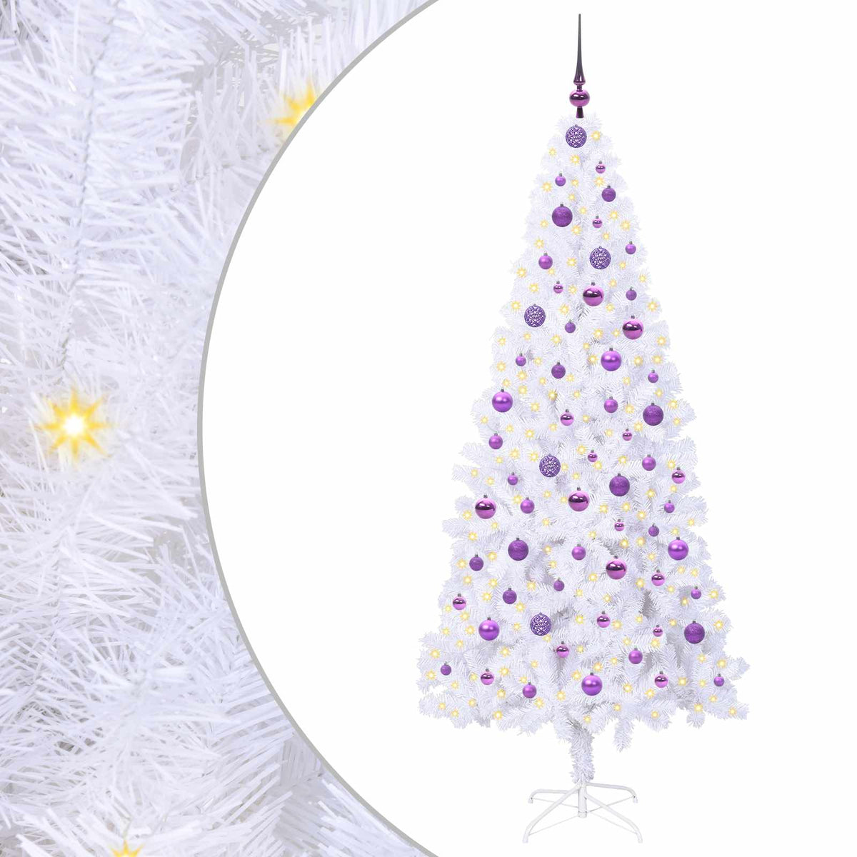 Umjetno božićno drvce s stalakom Bijelo 210 cm PVC i čelik