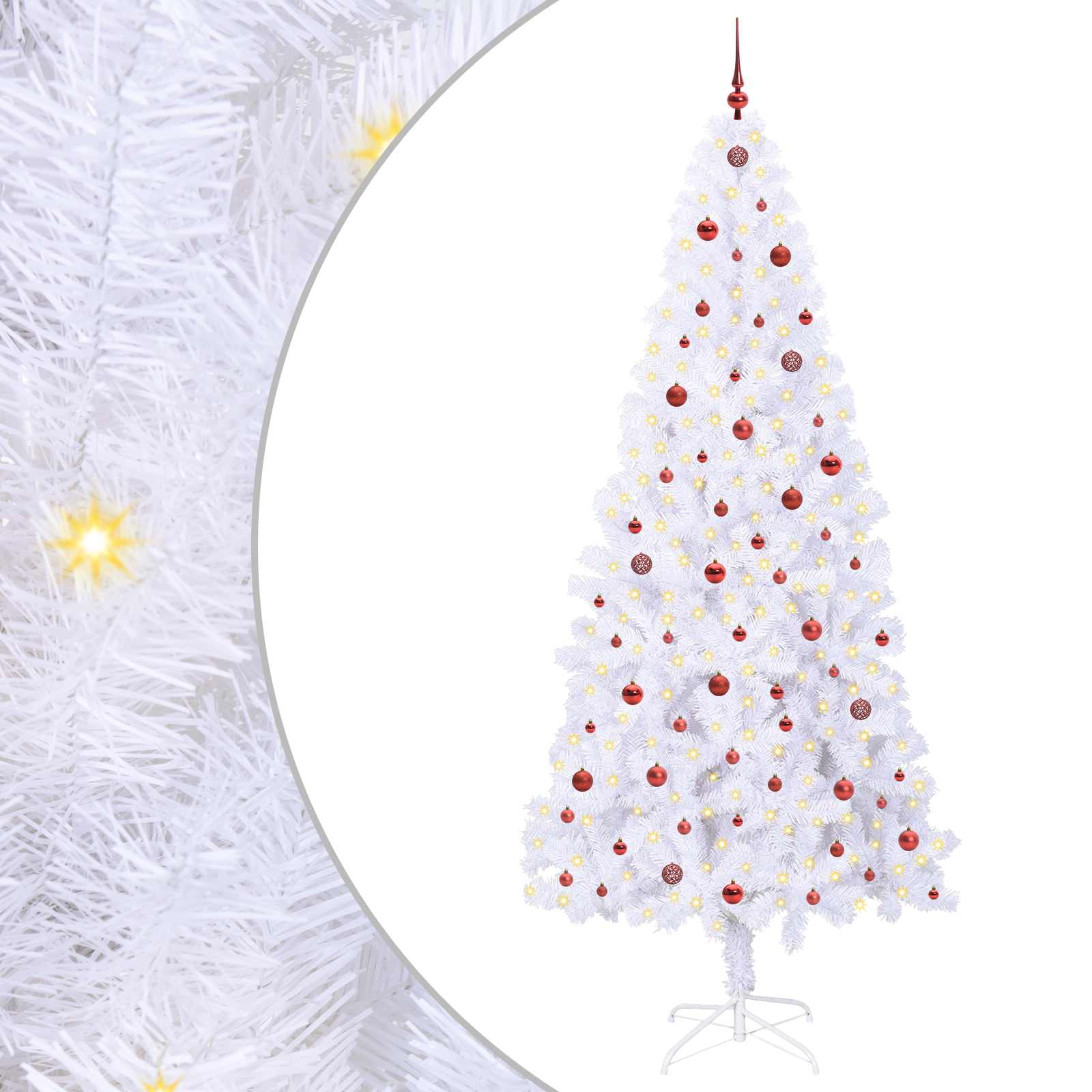 Umjetno božićno drvce s stalakom Bijelo 240 cm PVC i čelik