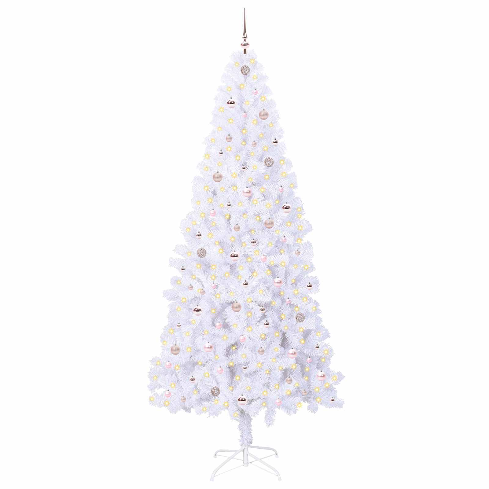 Umjetno božićno drvce s stalakom Bijelo 240 cm PVC i čelik